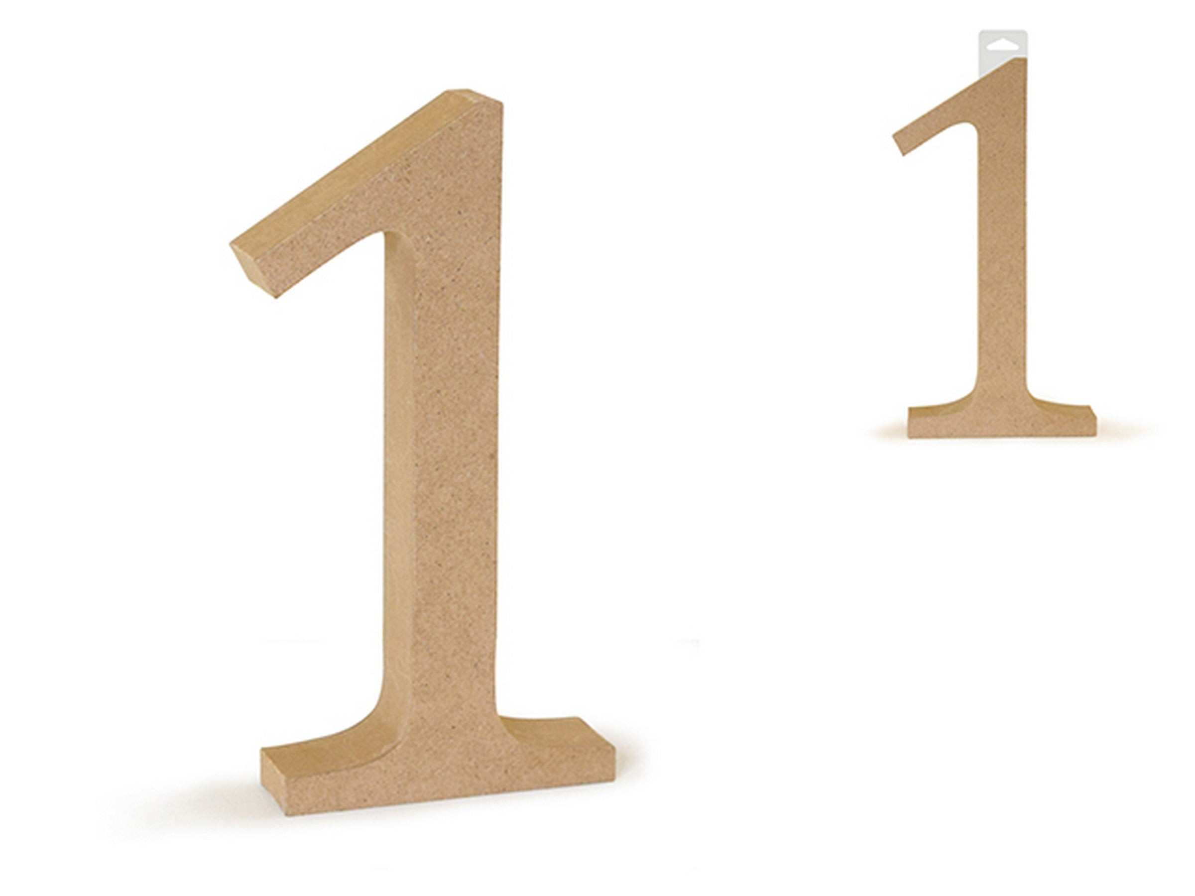Standing Wood Number 1 Unpainted Mdf 5.2in