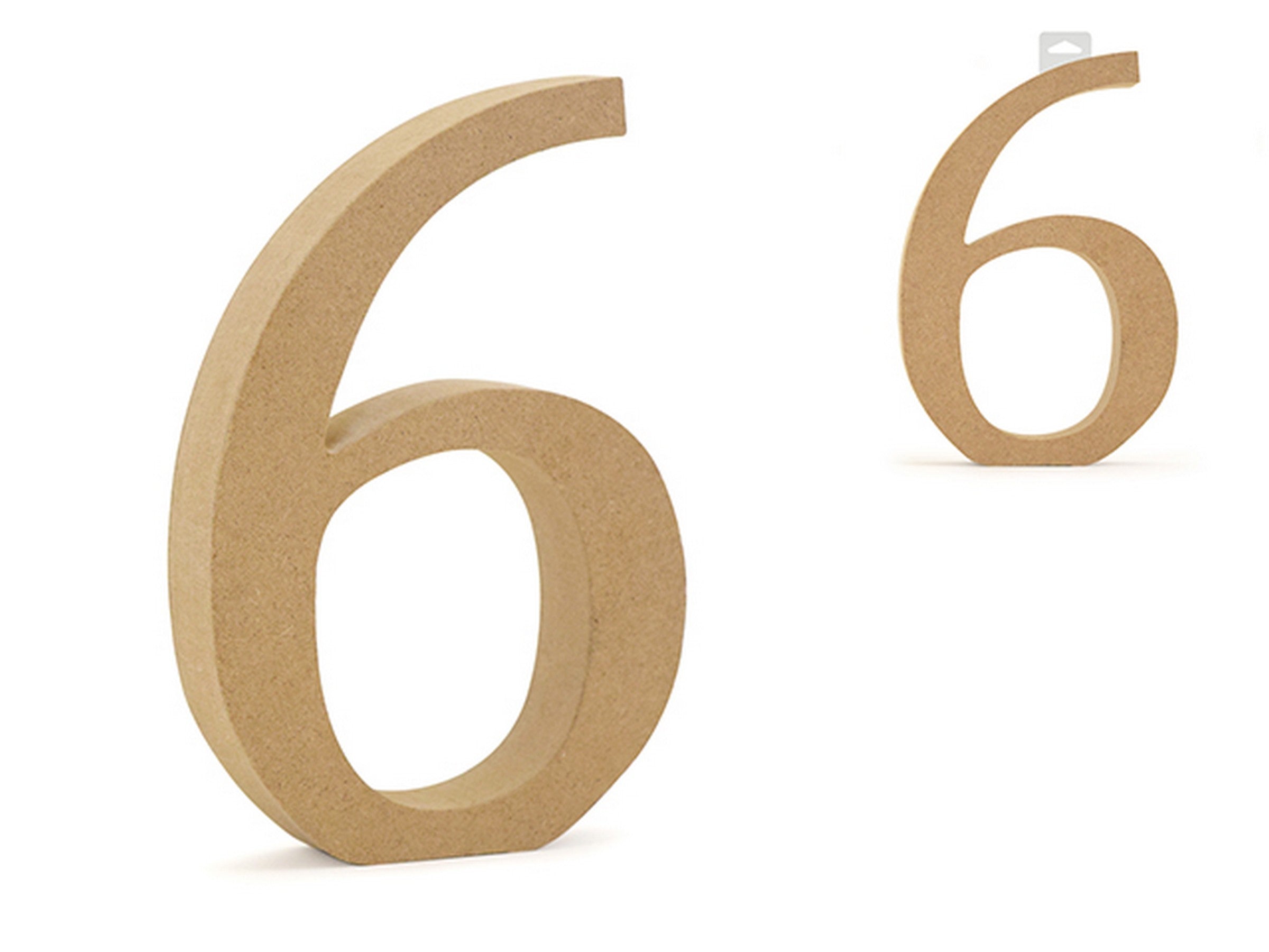 Standing Wood Number 6 Unpainted Mdf 5.2in