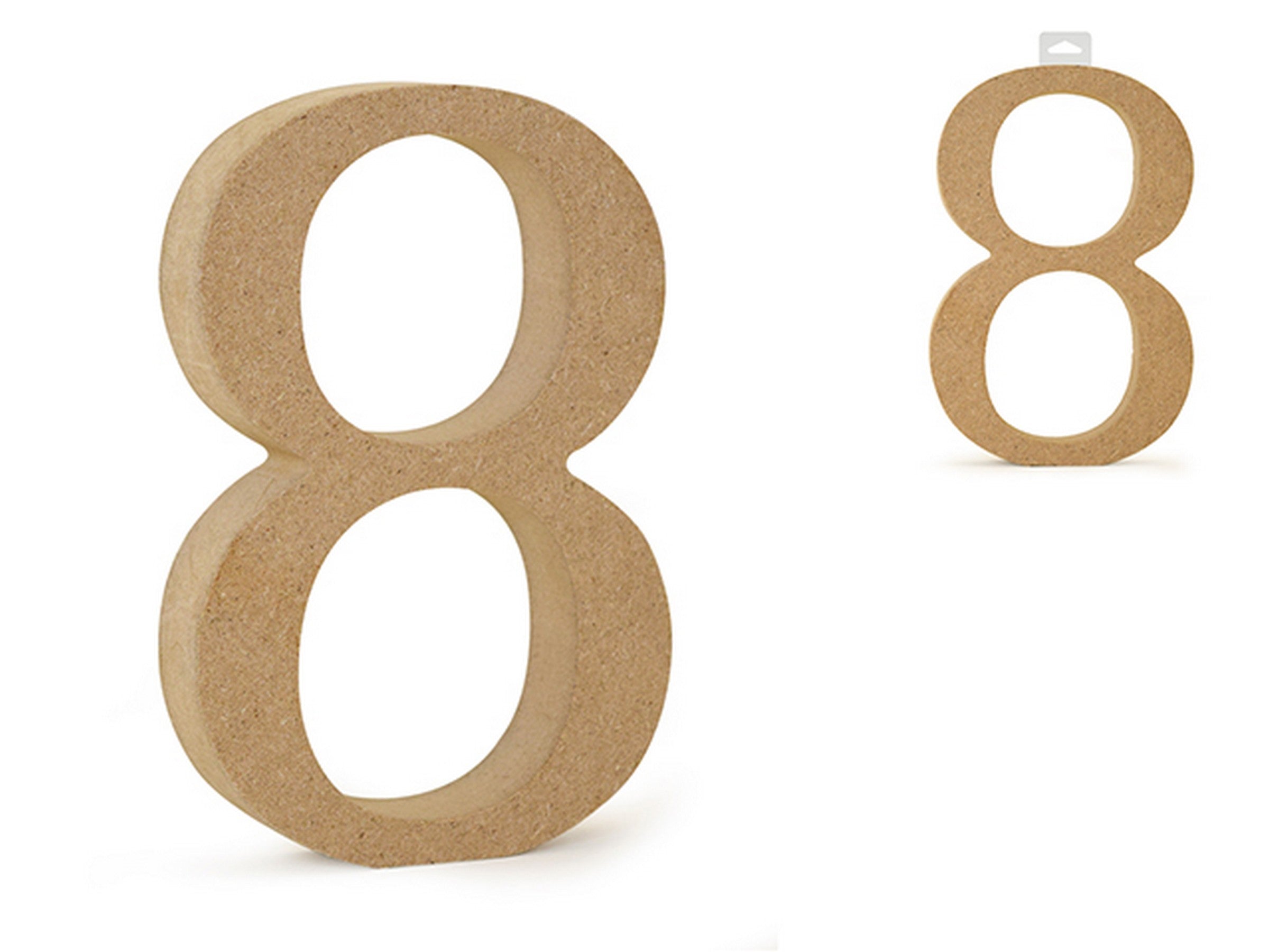 Standing Wood Number 8 Unpainted Mdf 5.2in