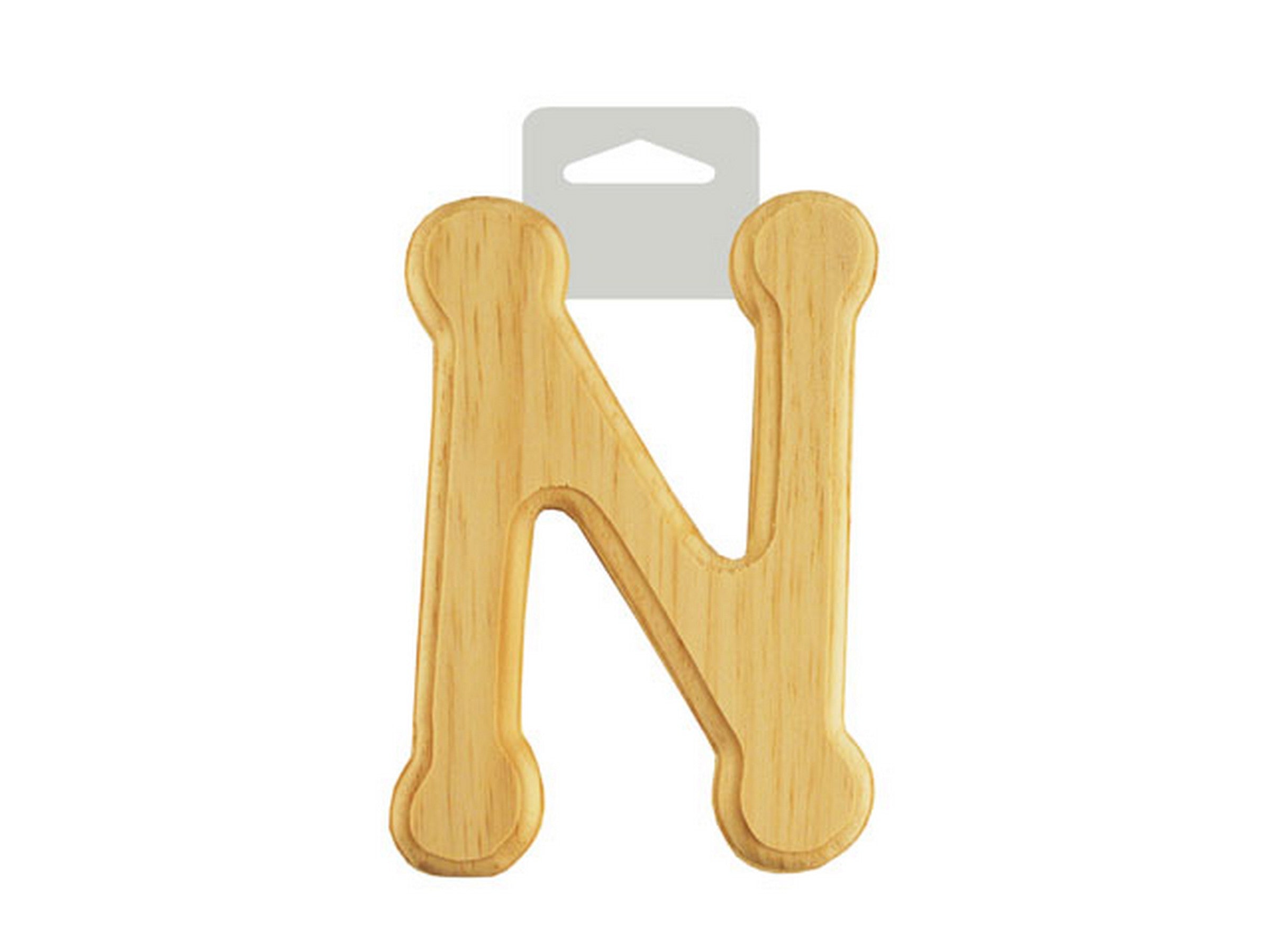 Wood Letter N Rounded