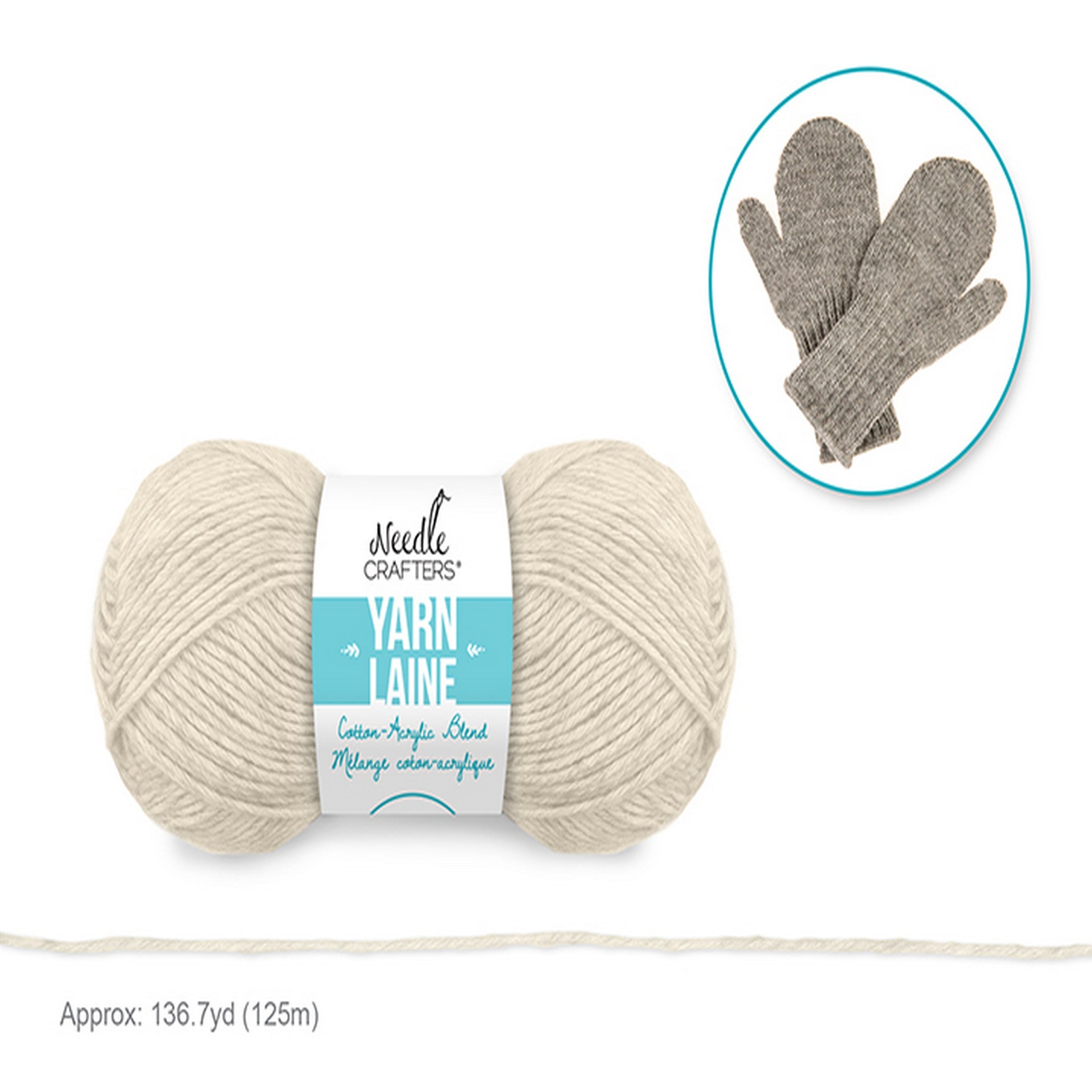 Needle Crafters Cotton/Acrylic Blend Yarn - Cream 136.7yd (125m)