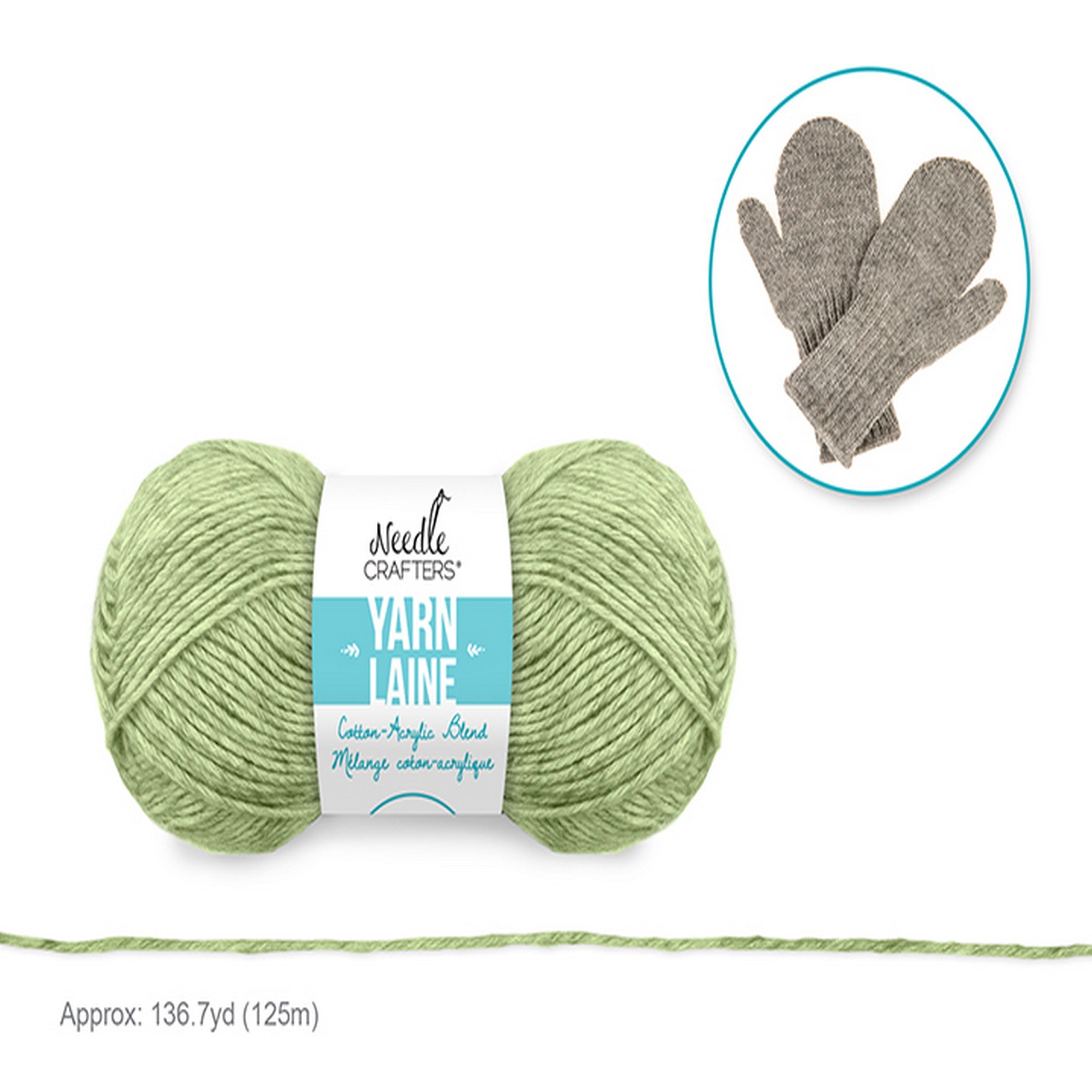 Needle Crafters Cotton/Acrylic Blend Yarn - Green 136.7yd (125m)