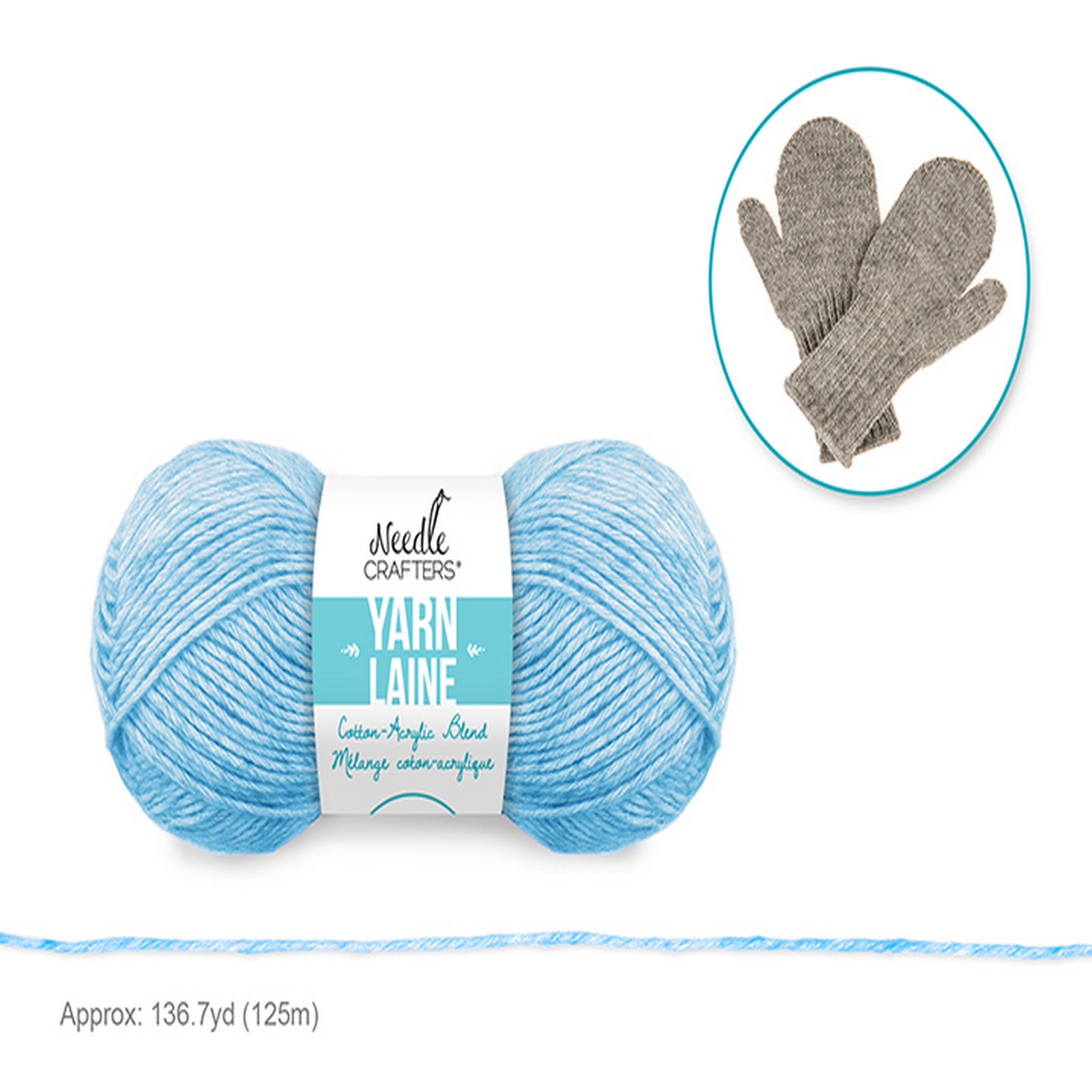 Needle Crafters Cotton/Acrylic Blend Yarn - Blue 136.7yd (125m)