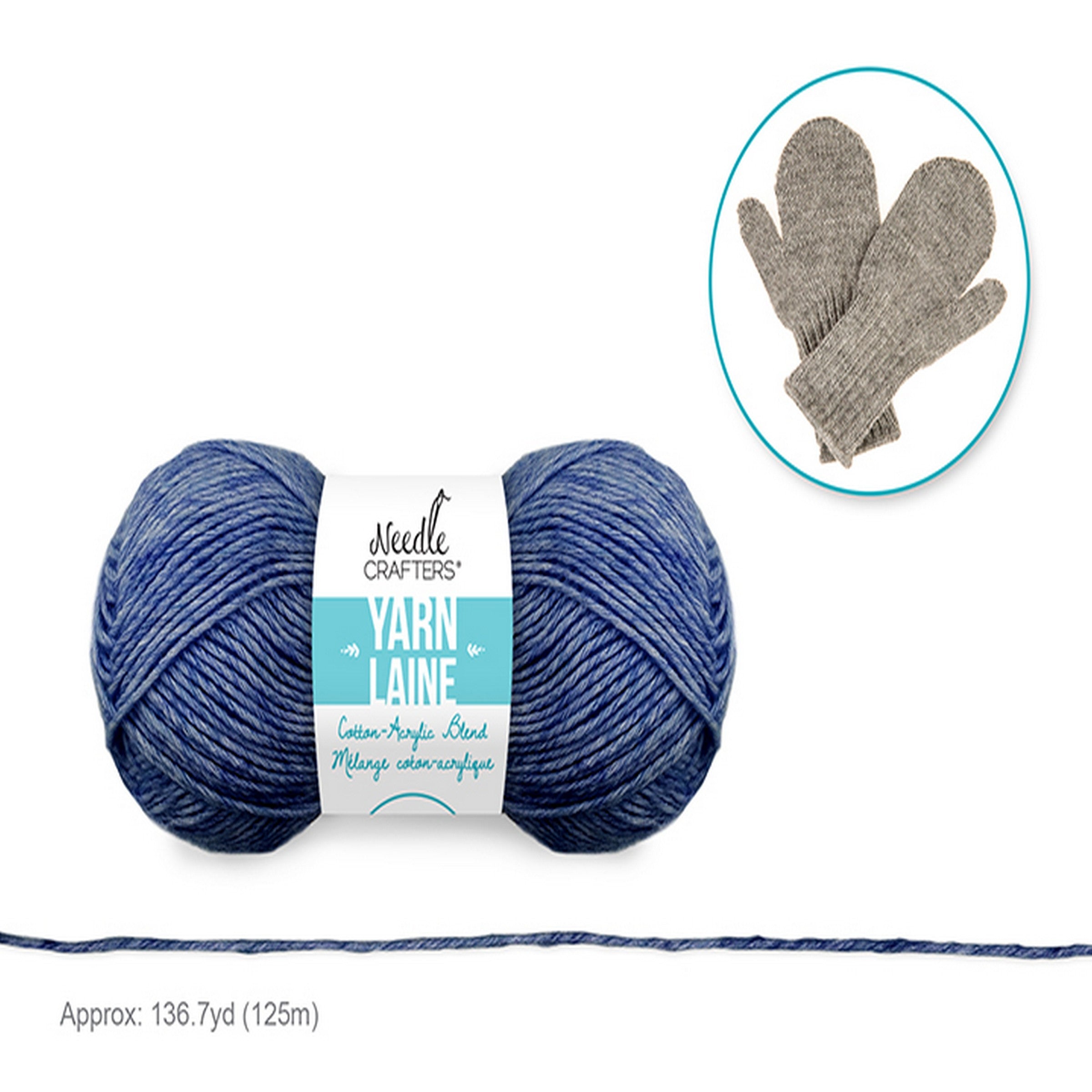 Needle Crafters Cotton/Acrylic Blend Yarn - Navy 136.7yd (125m)