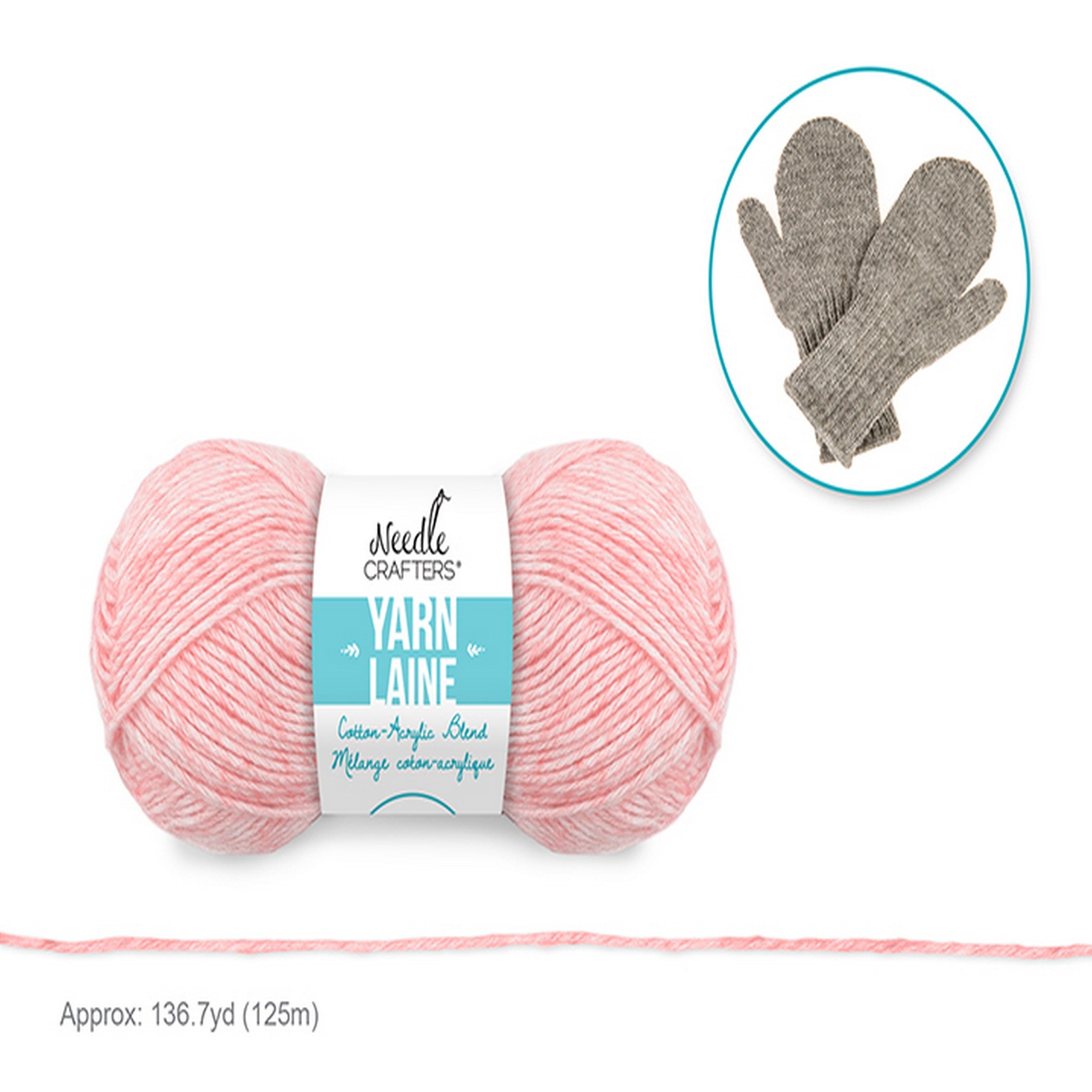 Needle Crafters Cotton/Acrylic Blend Yarn - Light Pink 136.7yd (125m)