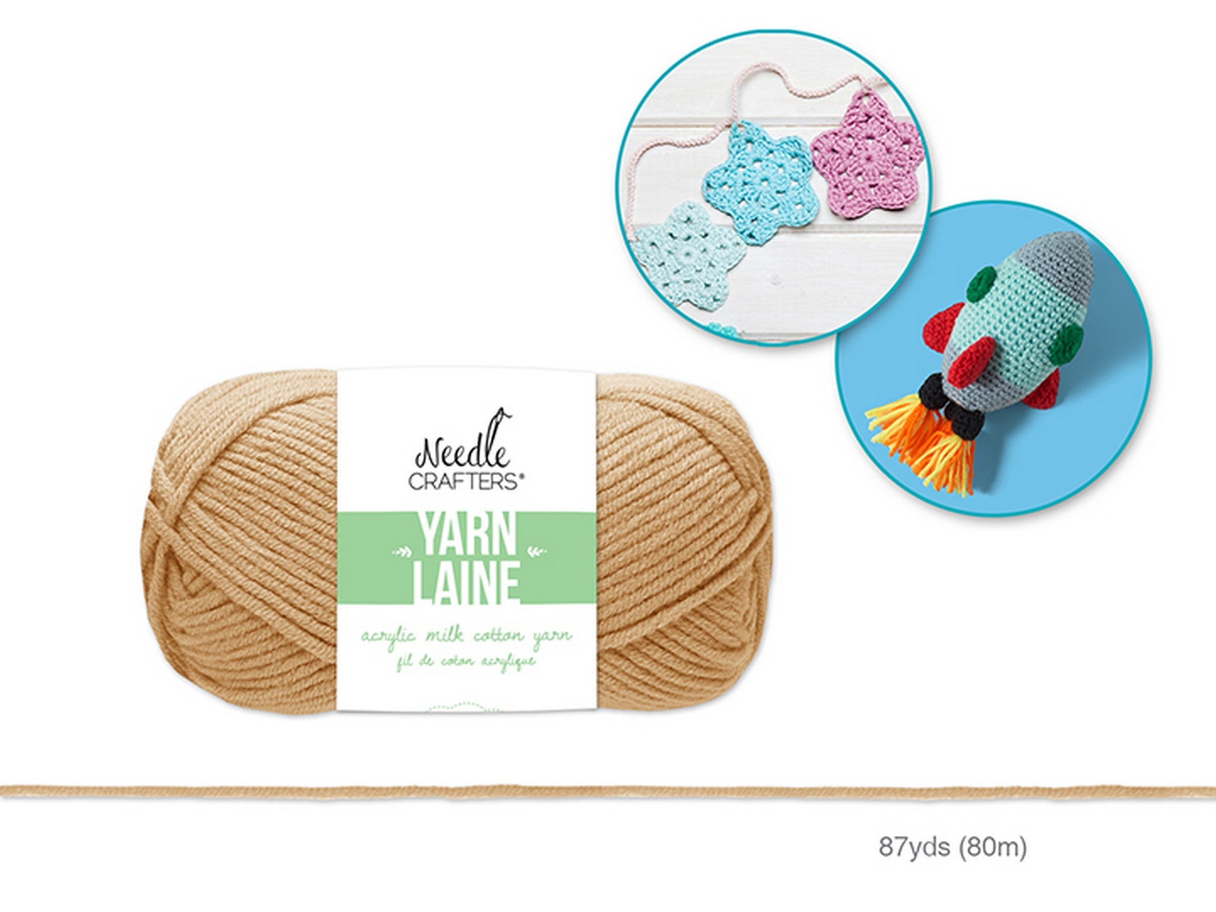 Needle Crafters Milk Cotton Yarn Beige 100% Acrylic 87yds (80m)
