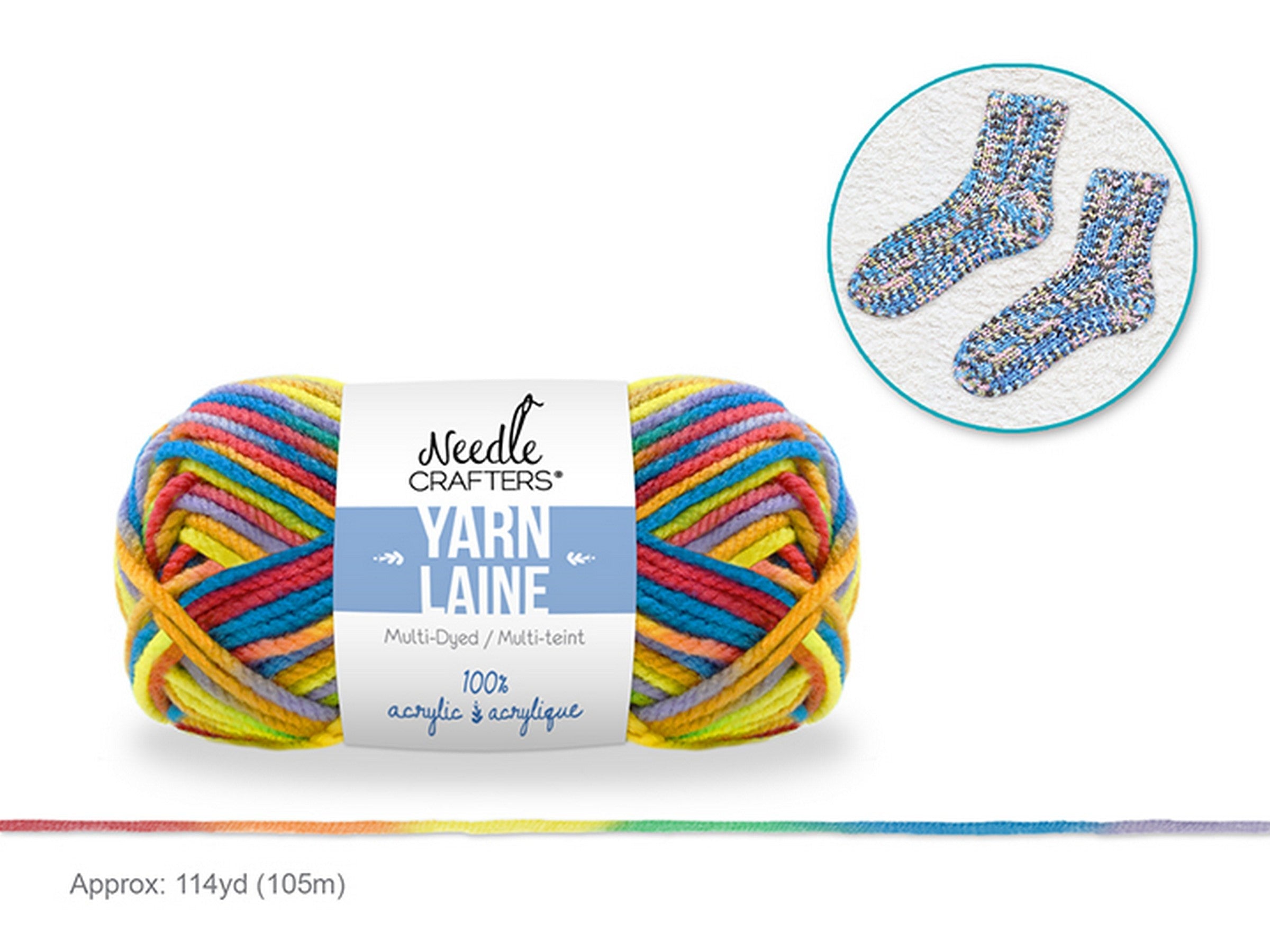 Needle Crafters Multi-Dyed Yarn Carnival 100% Acrylic 114yd (105m)