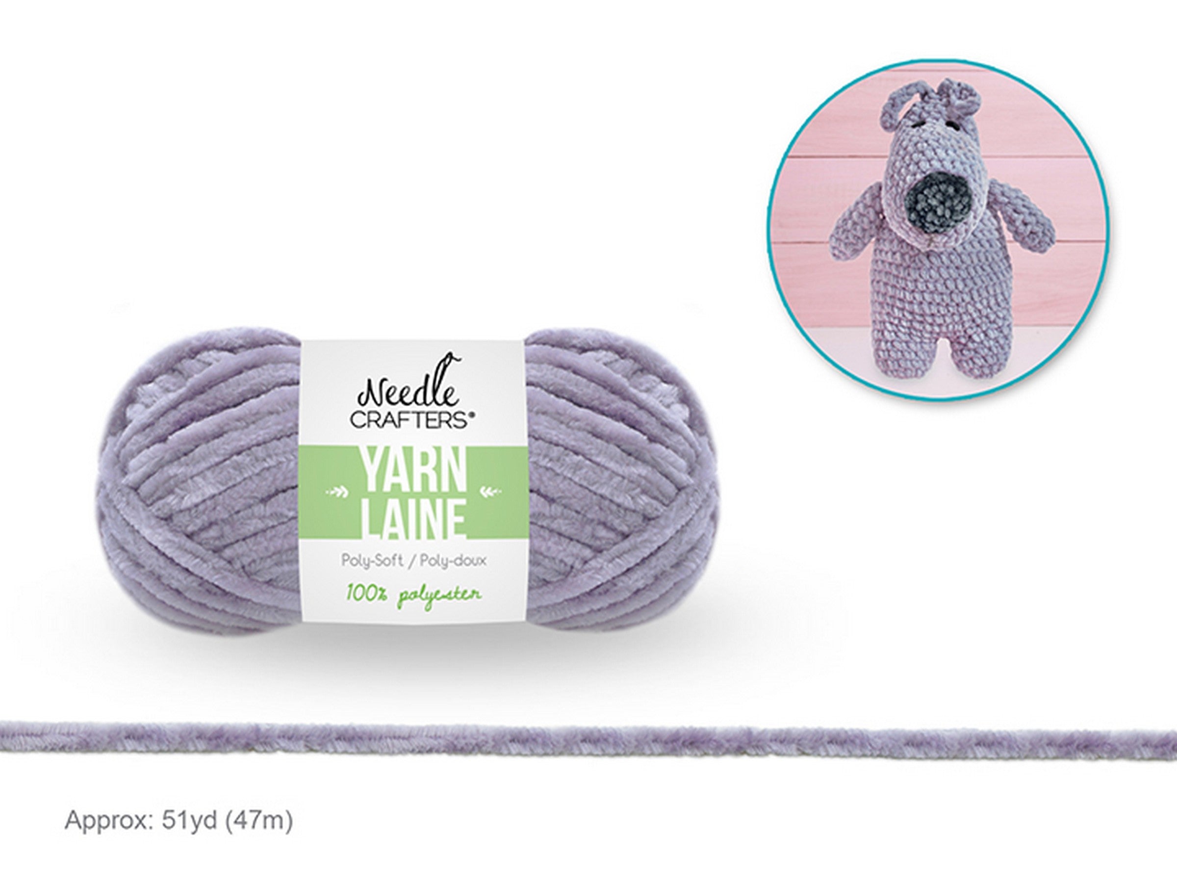 Needle Crafters Poly-Soft Yarn Lilac 100% Polyester 51yd (47m)