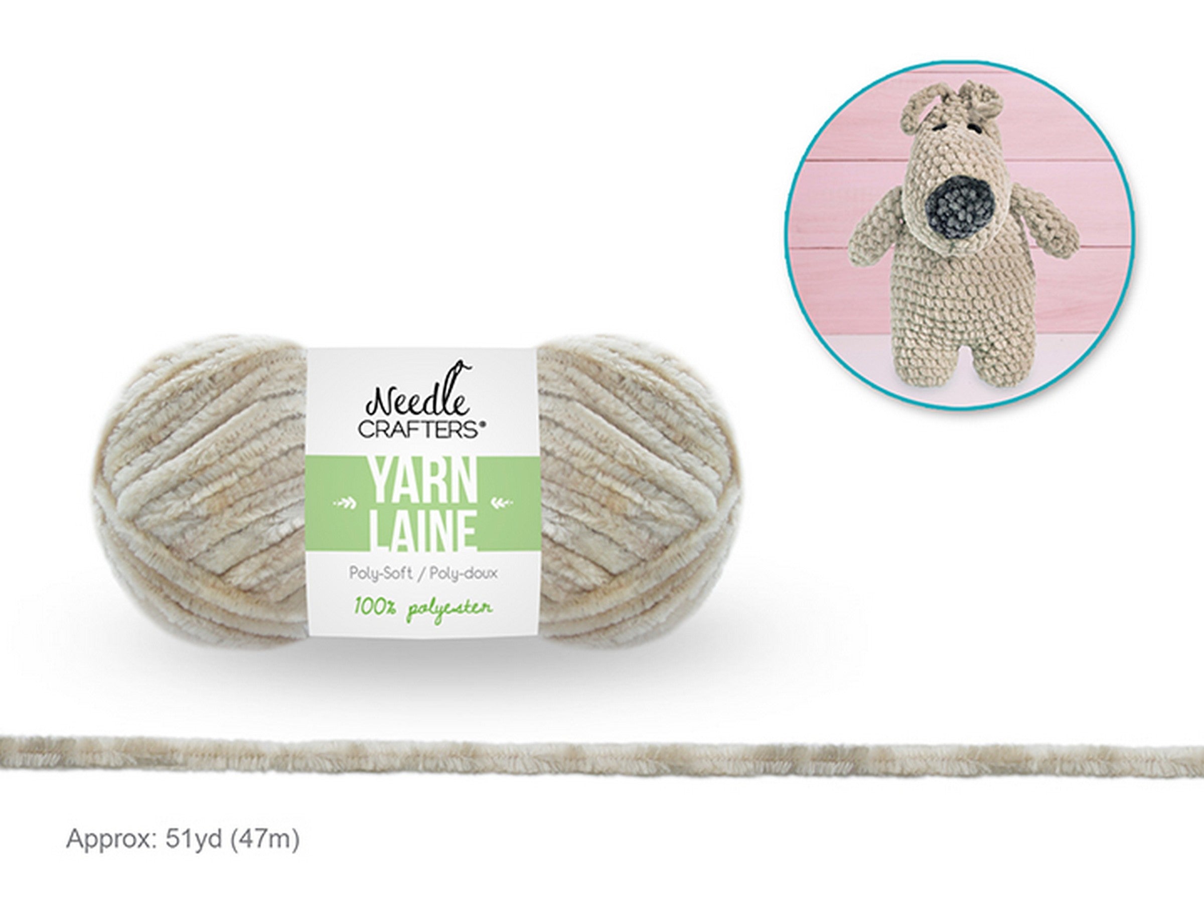 Needle Crafters Poly-Soft Yarn Cashmere 100% Polyester 51yd (47m)