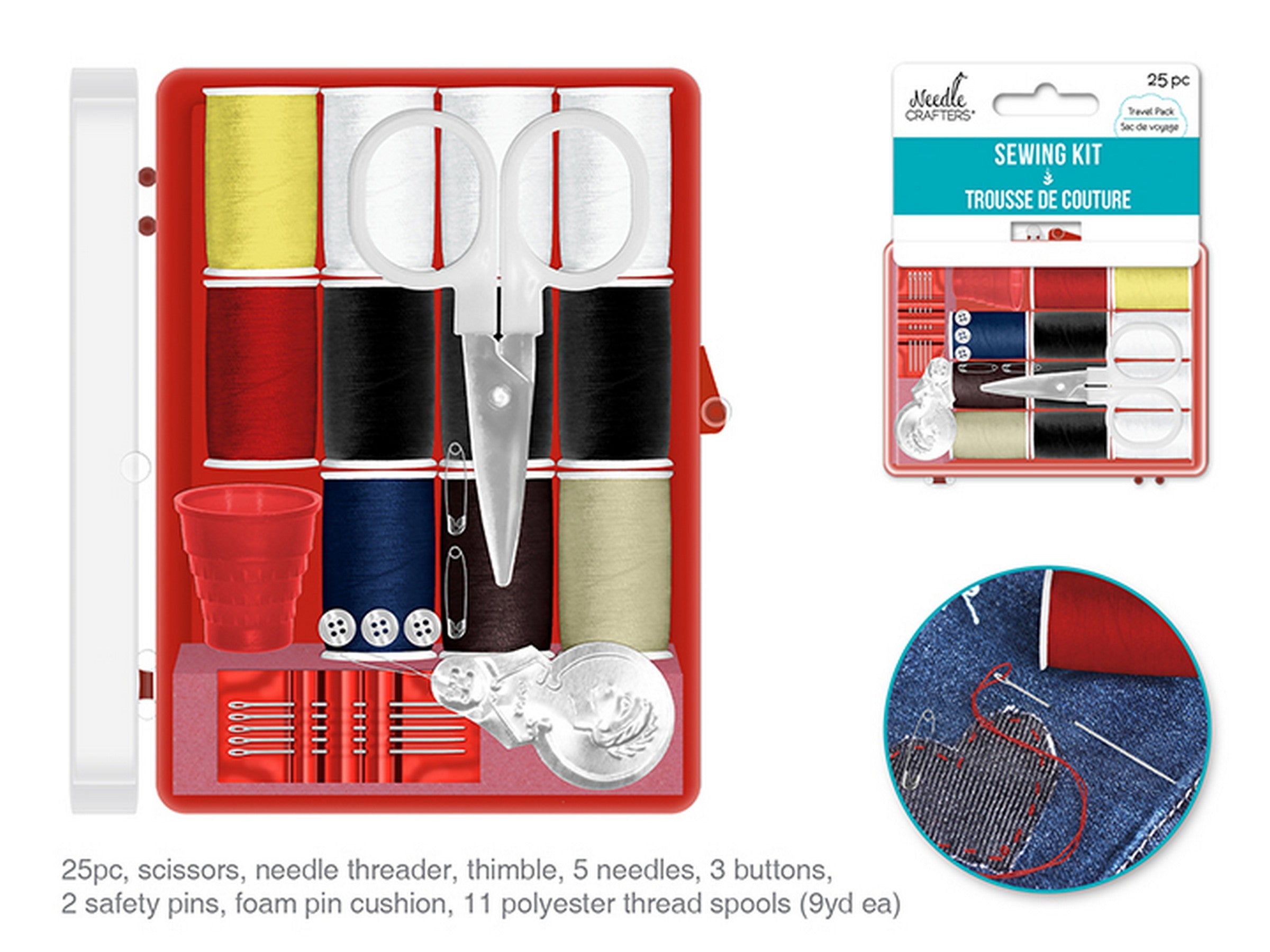 Needle Crafters 25pcs Traveling Sewing Kit