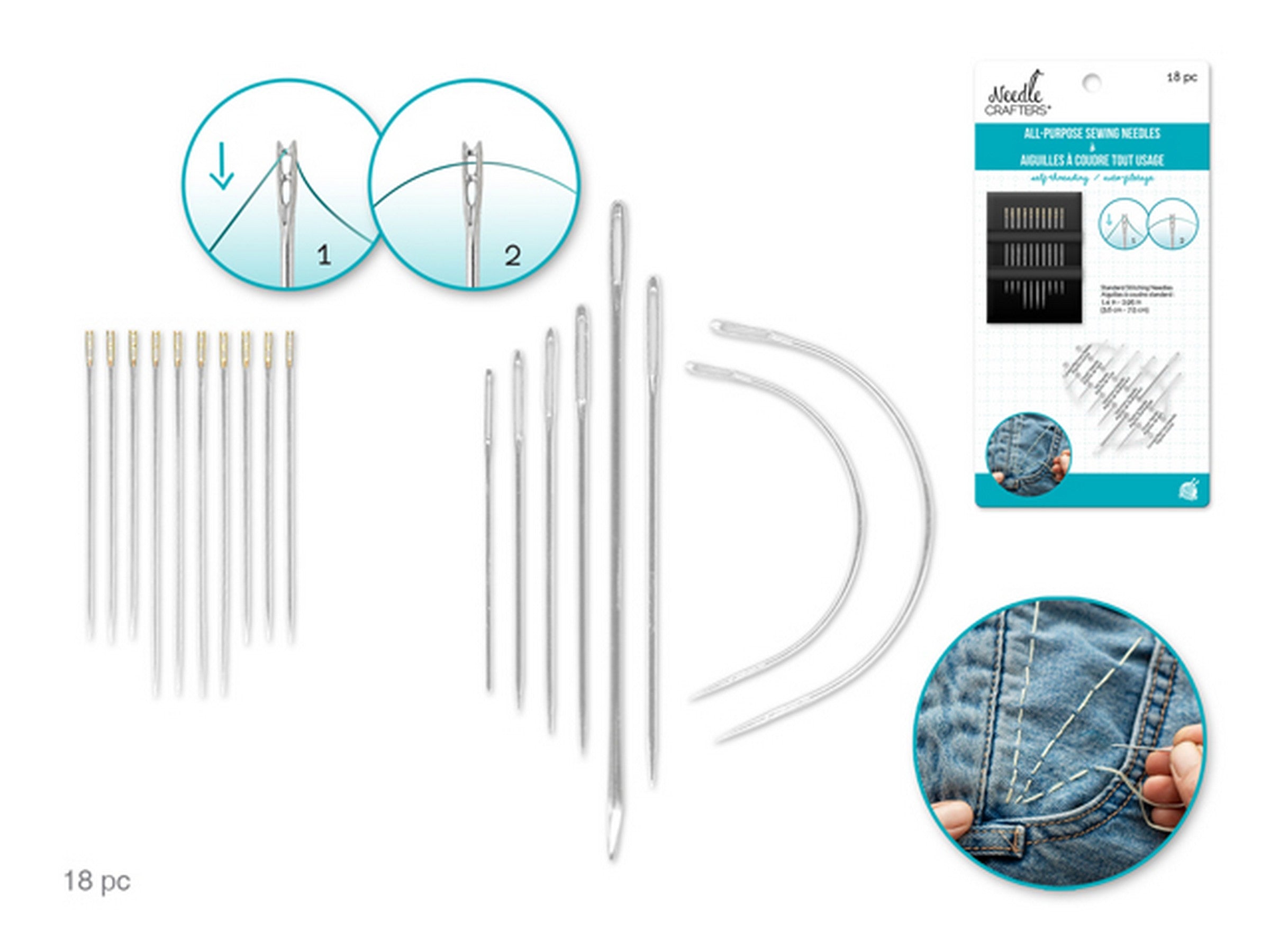 Needle Crafters 18pcs All-purpose Sewing Needles