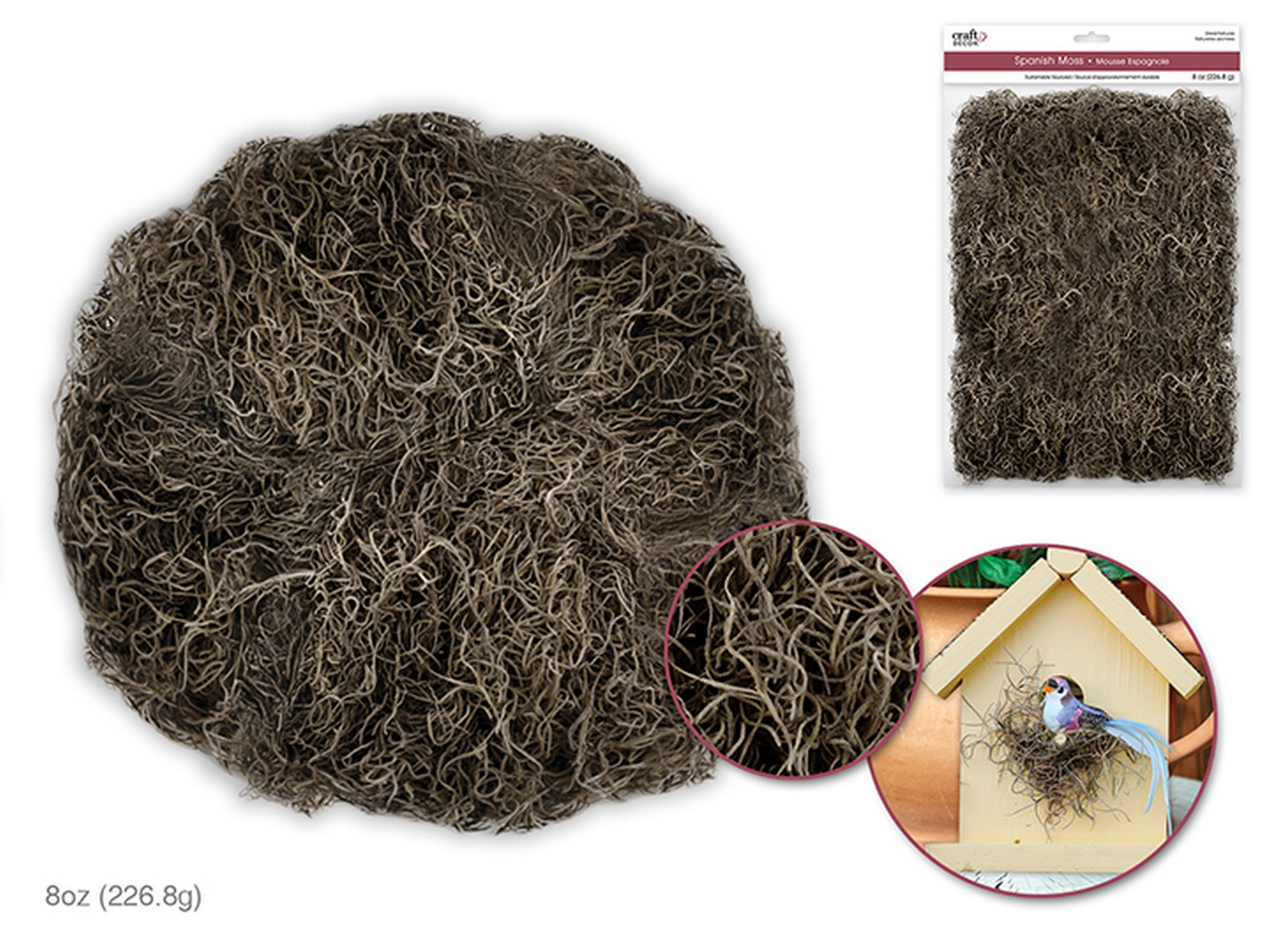 Craft Décor Dried Natural Spanish Moss 8oz