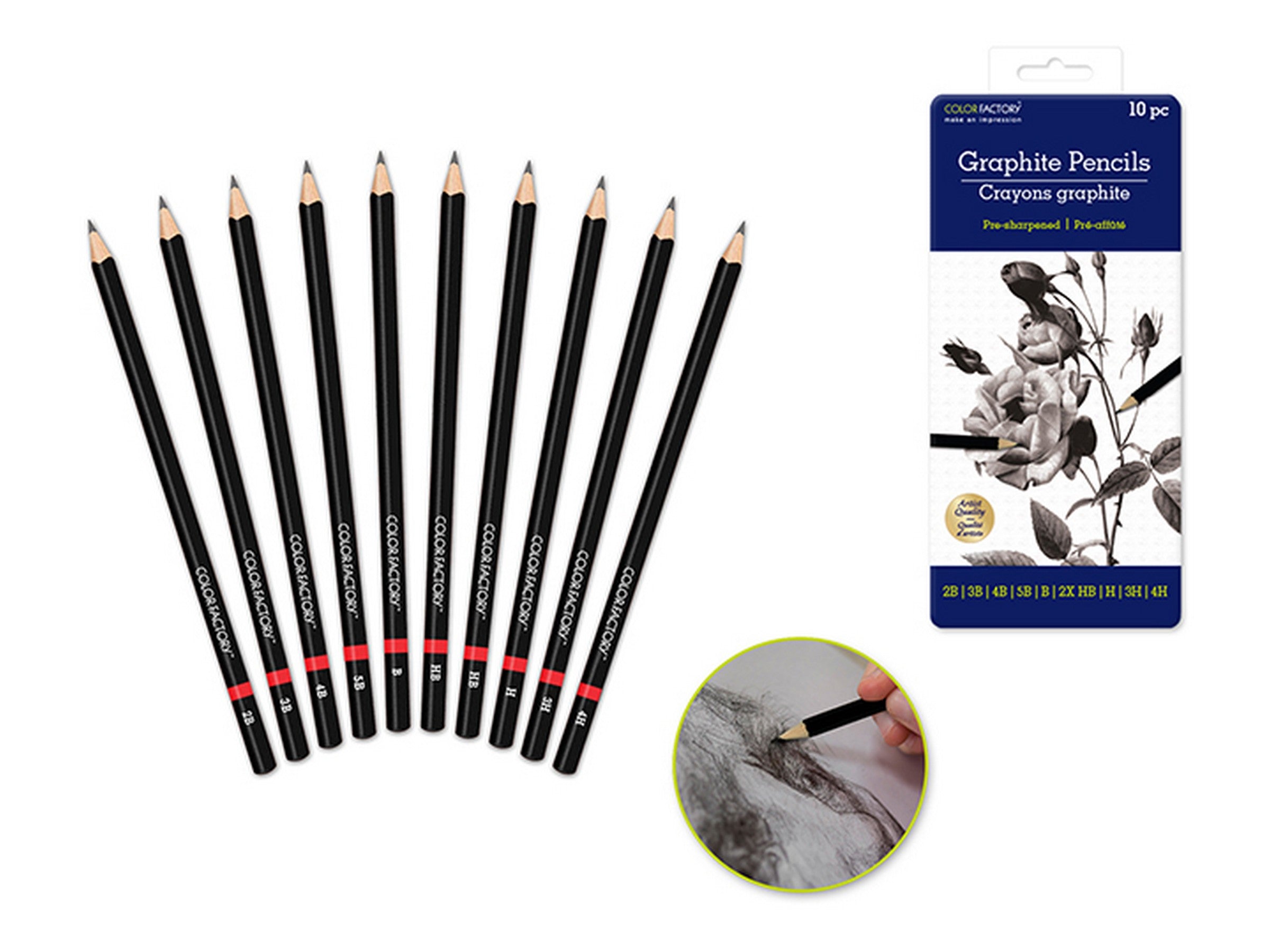 Color Factory 10 Graphite Pencils - Medium