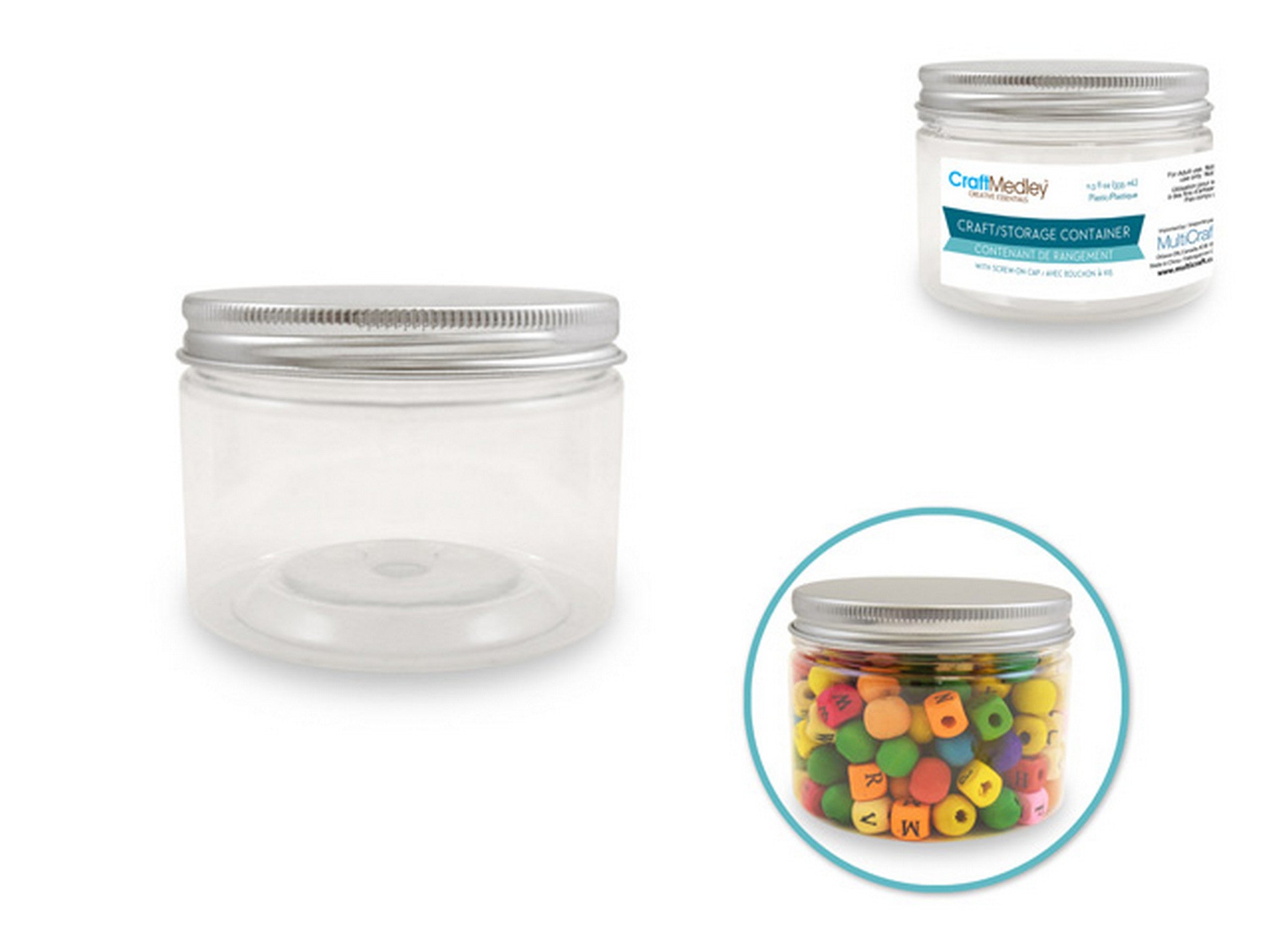 Craft Medley Craft or Storage Jar with Screw-on Cap Plastic 11.3oz