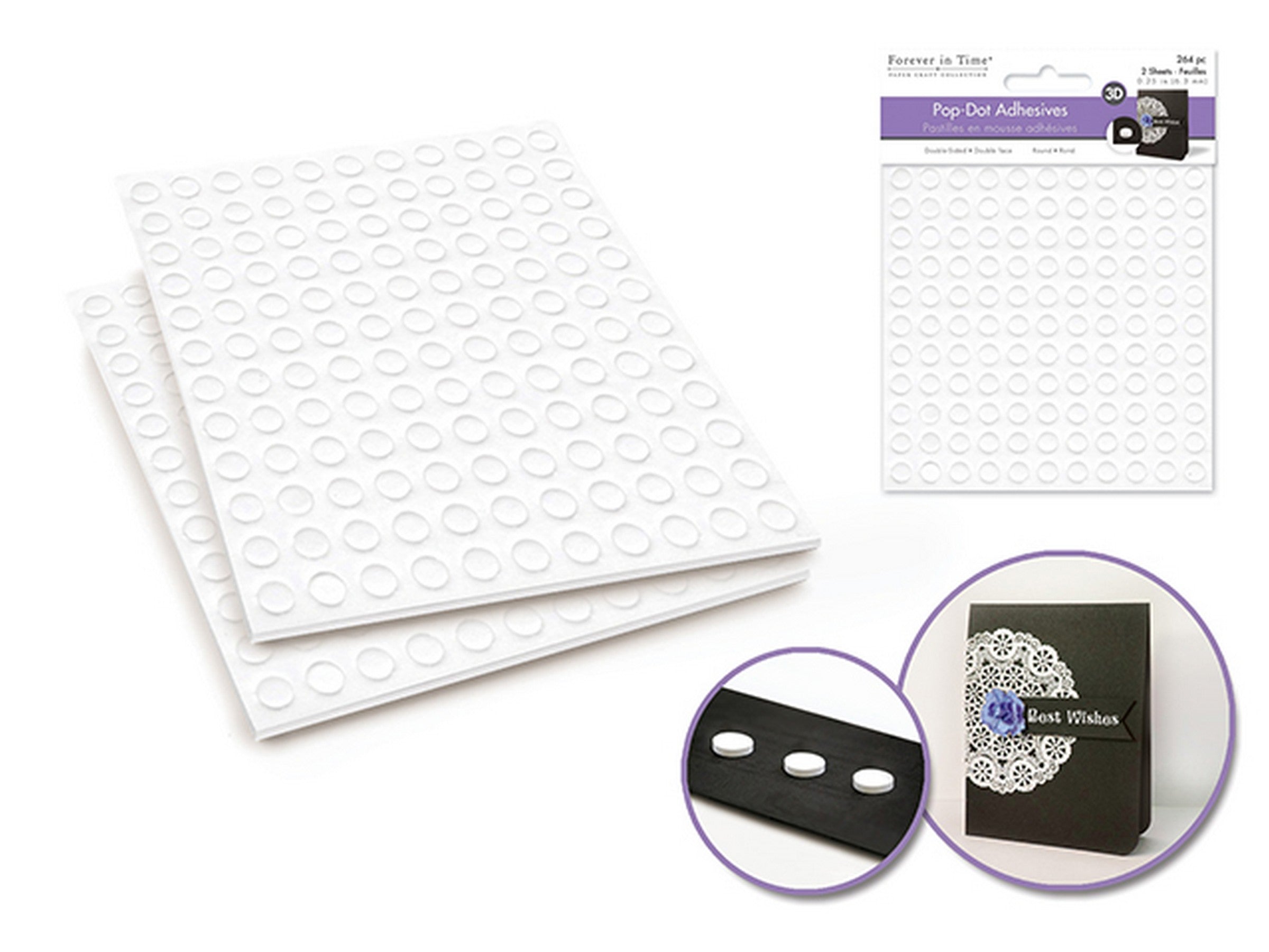 Forever in Time 264pcs 3D Round Pop-Dot Double-Sided Adhesives 0.25in