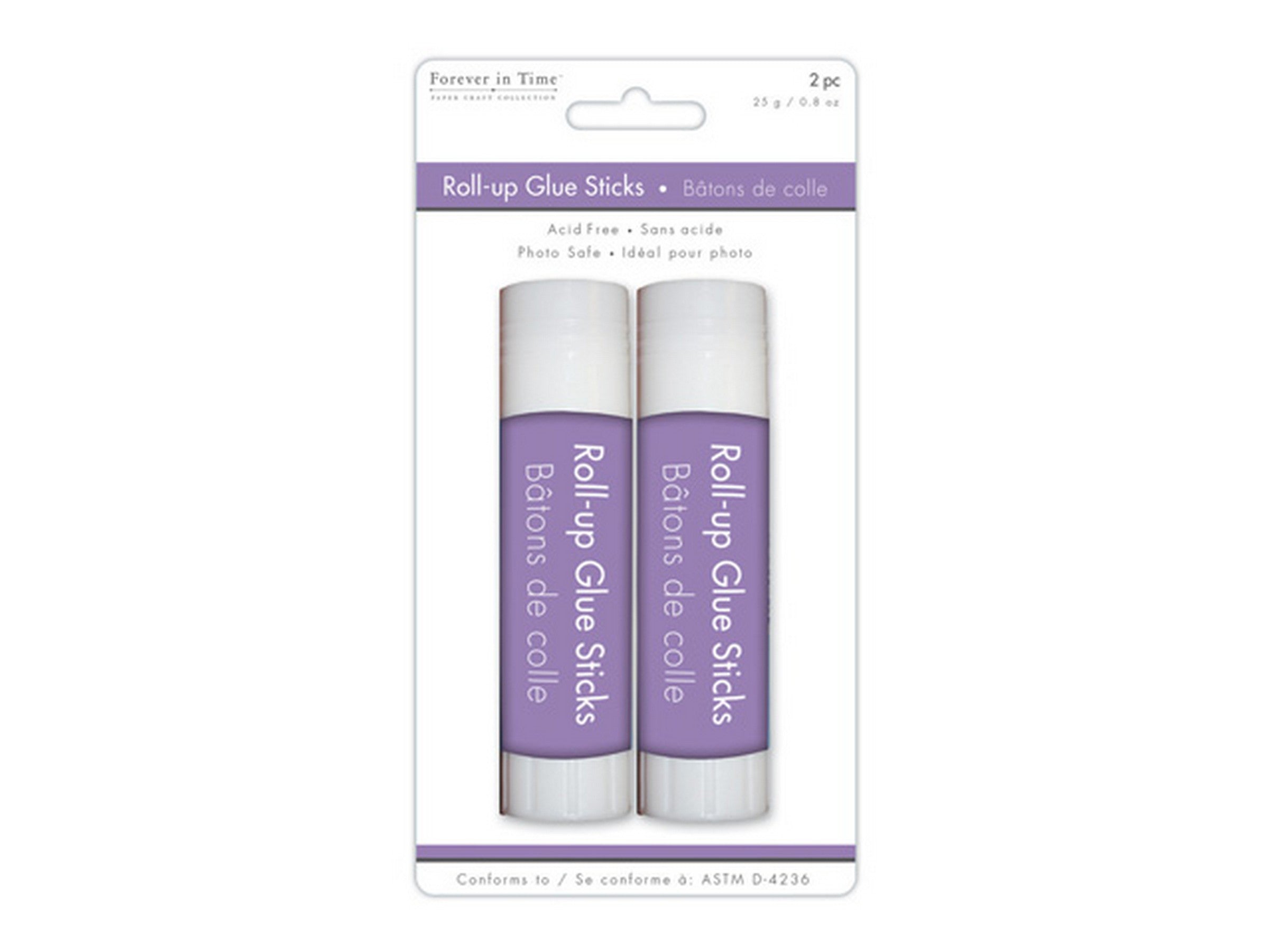 Forever in Time 2 Roll-up Glue Sticks - Acid Free Photo Safe 0.8oz
