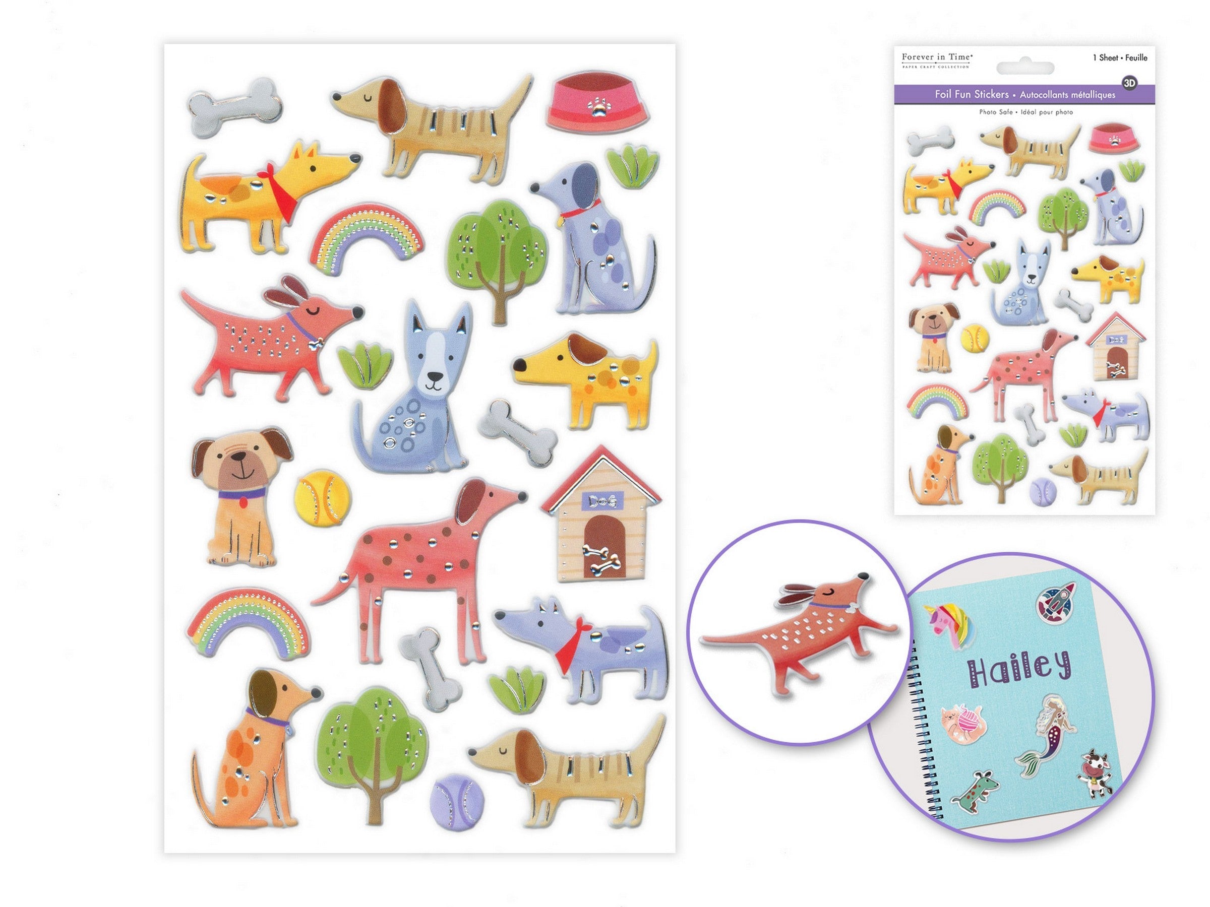 Forever in Time Foil Fun Stickers Doggo Fun 5.5x8.3in