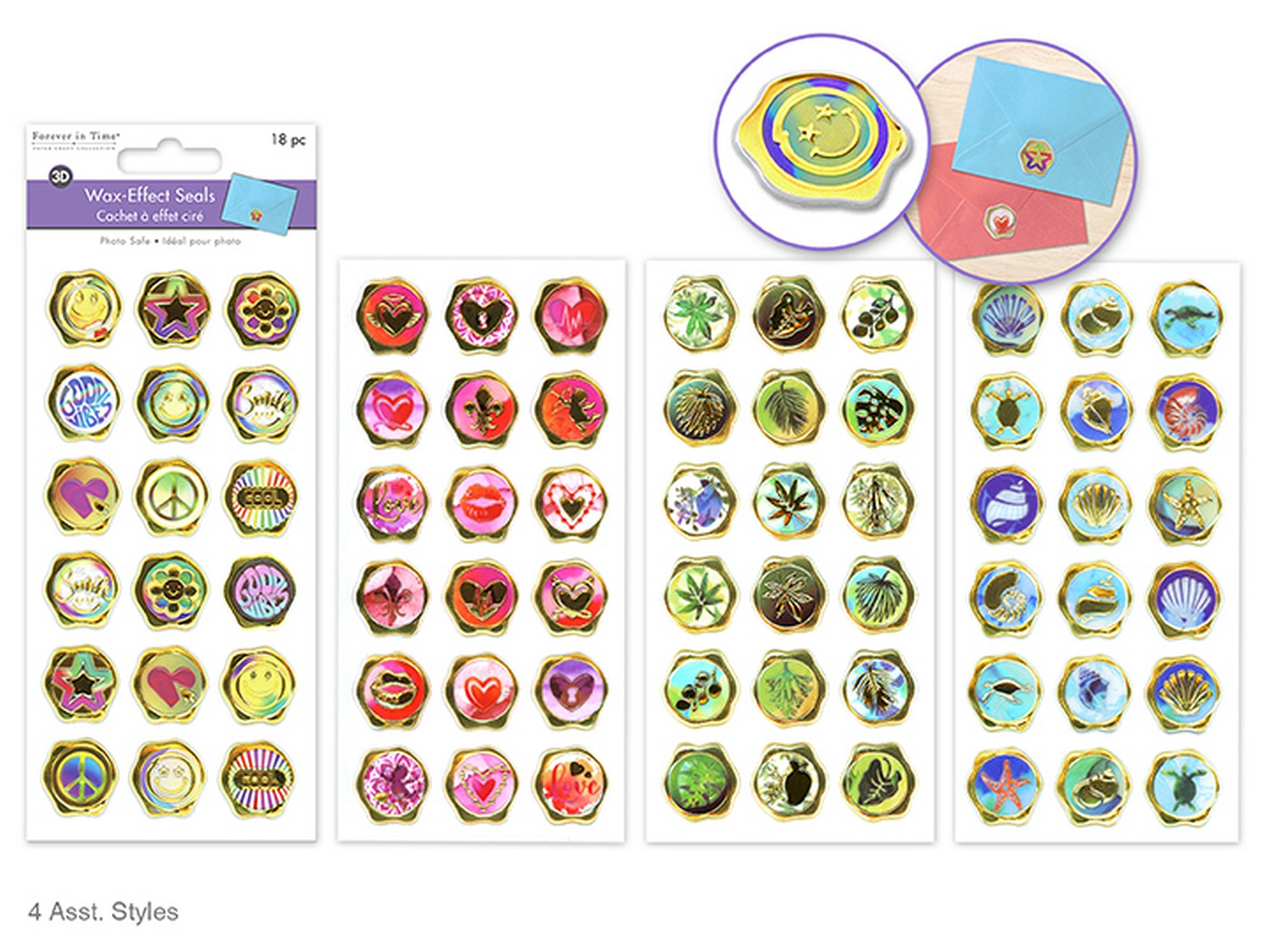 Forever in Time 3D Wax Effect Seal Stickers 18pcs 3.5x7.1in VRT