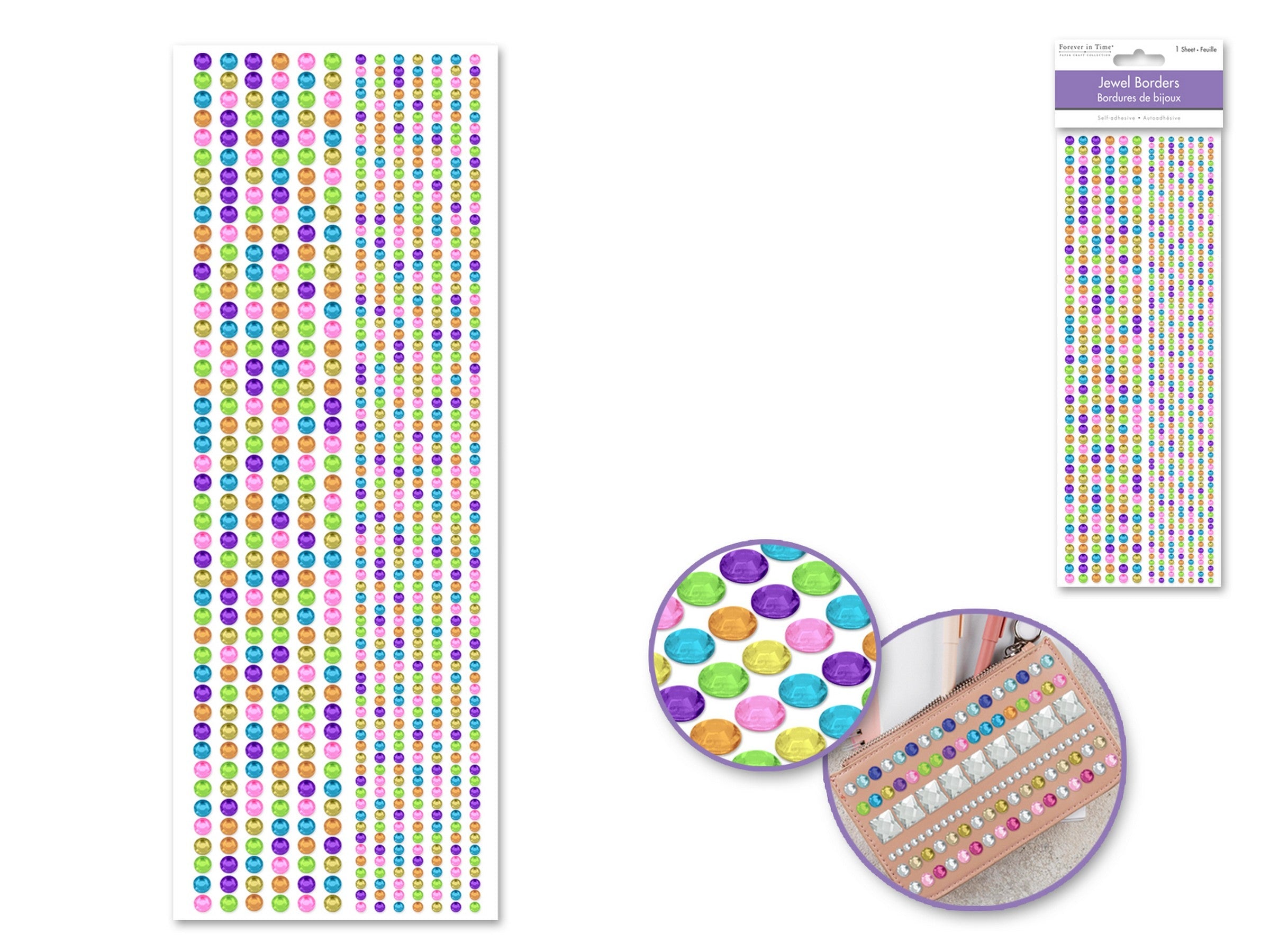 Forever in Time Jewel Border Stickers - Multi 3.9x10.6in