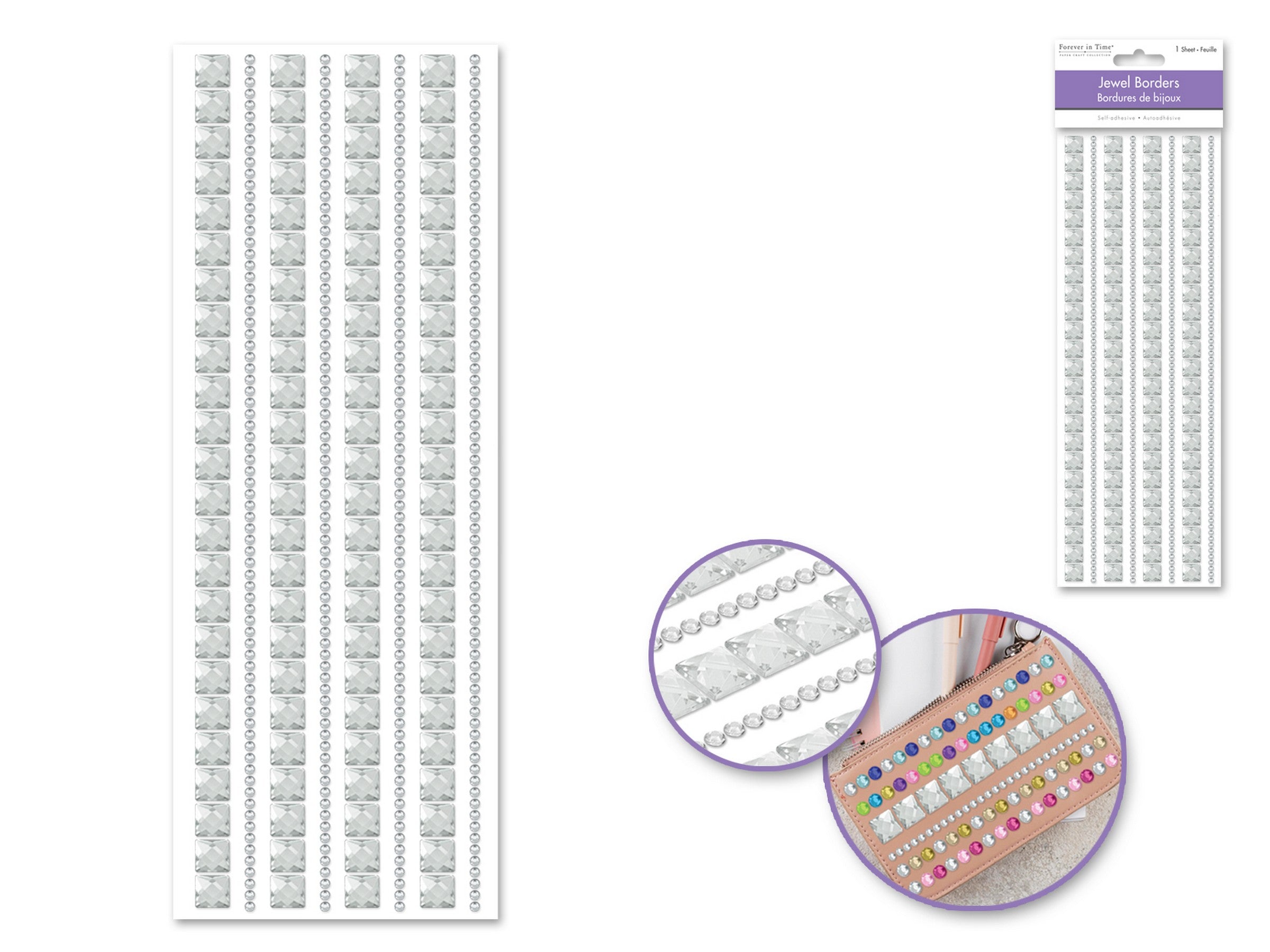 Forever in Time Jewel Border Stickers - Square Crystal 3.9x10.6in