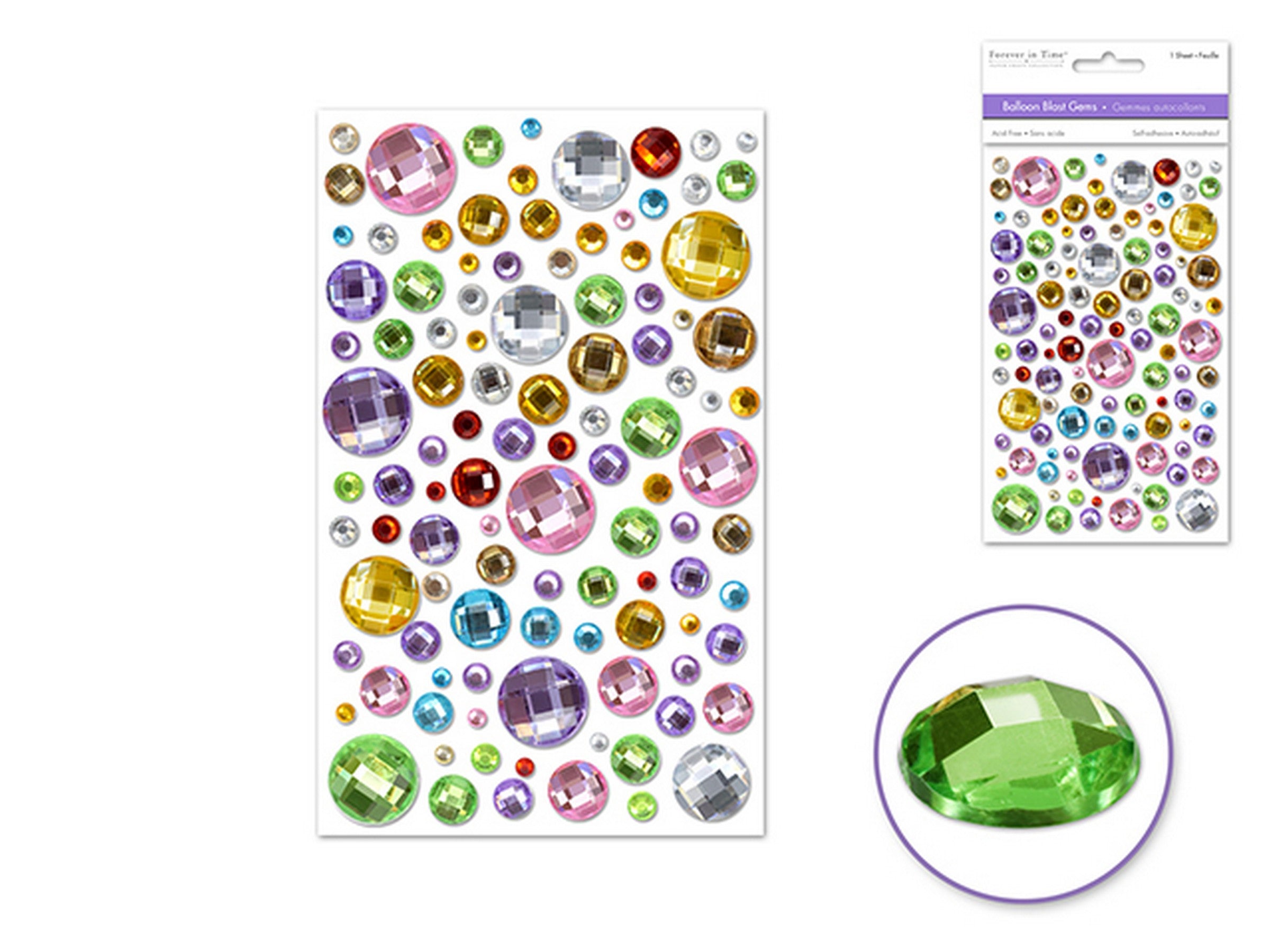 Forever in Time Balloon Blast Gems Stickers Multi 5.75x3.75in sheet