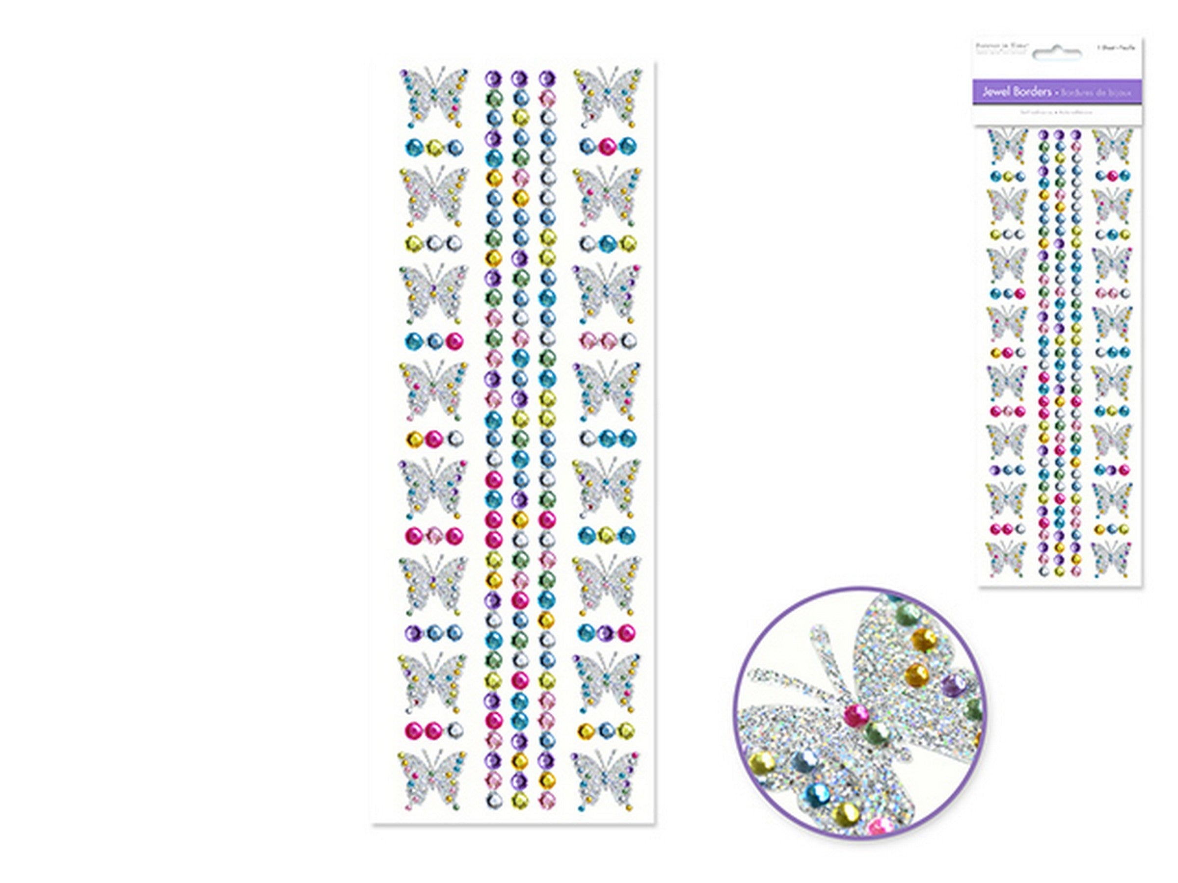 Forever in Time Jewels Borders Butterfly Medley 10.5x3.75in sheet