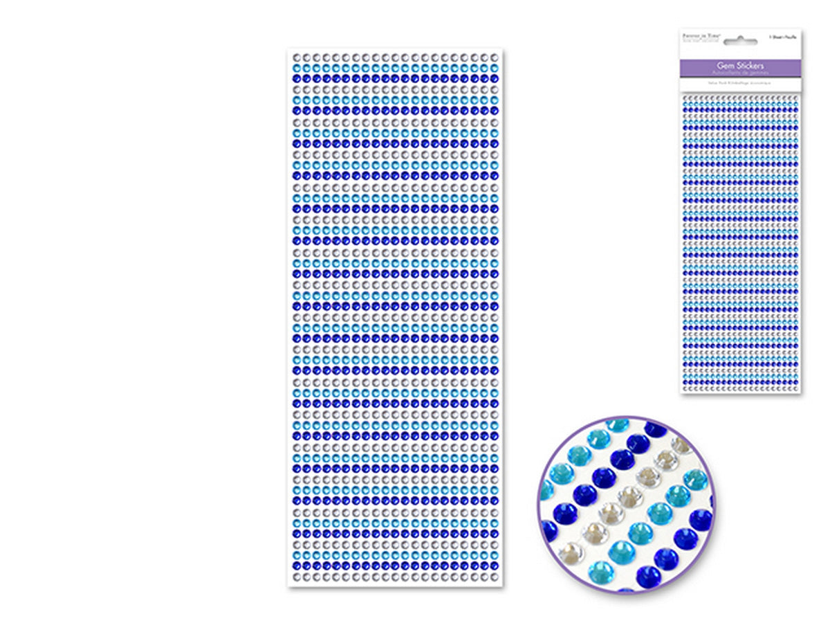 Forever in Time Gem Stickers Ocean 10.5x3.75in sheet