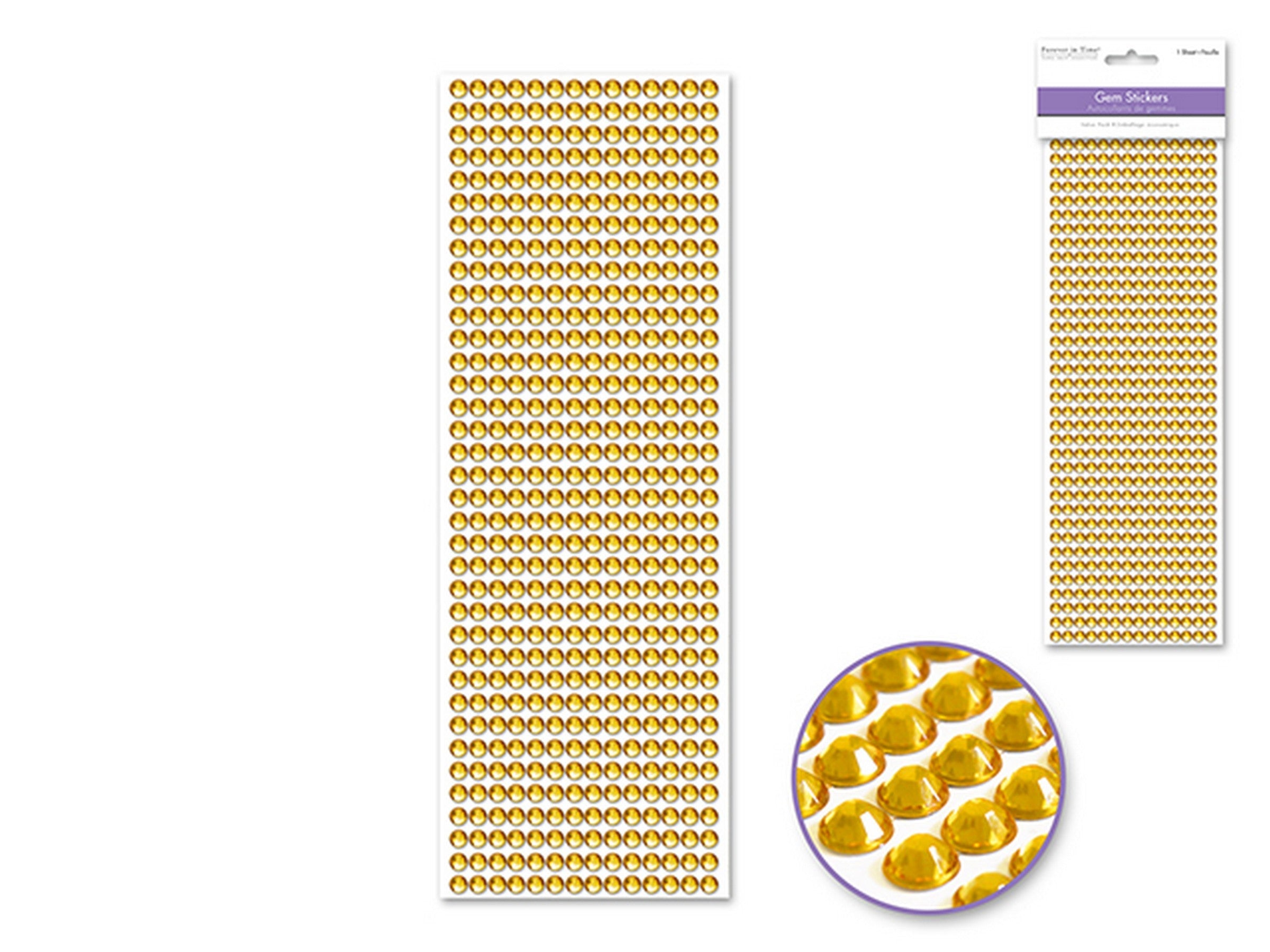 Forever in Time Gem Stickers Gold 10.5x3.75in sheet