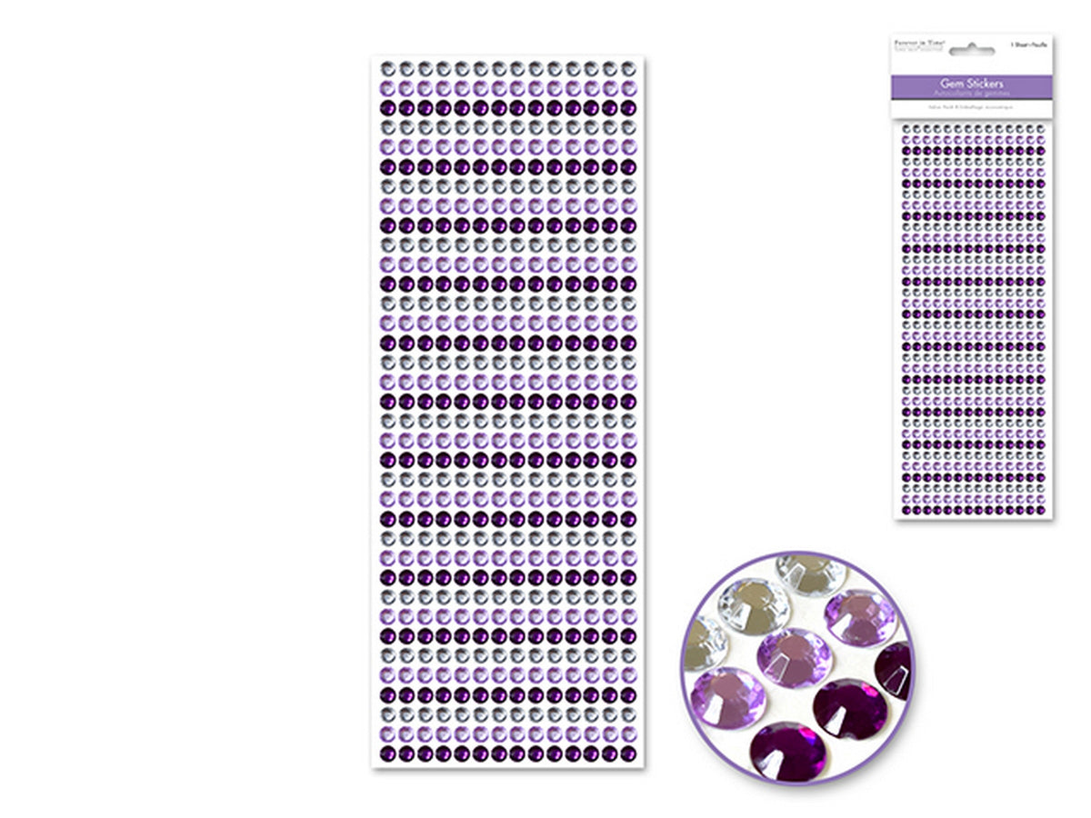 Forever in Time Gem Stickers Purple 10.5x3.75in sheet