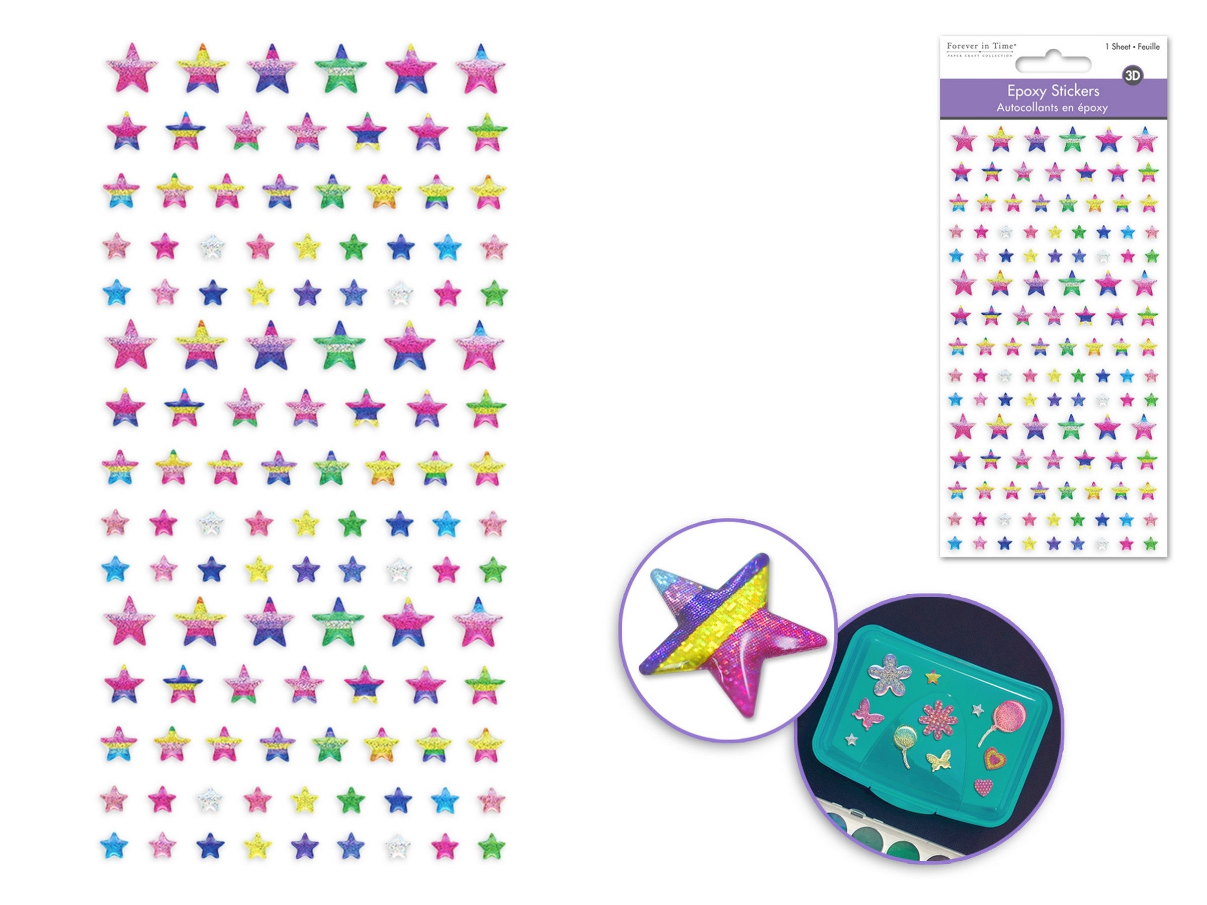Forever in Time 3D Epoxy Stickers - Mini Star 3.5x6.9in