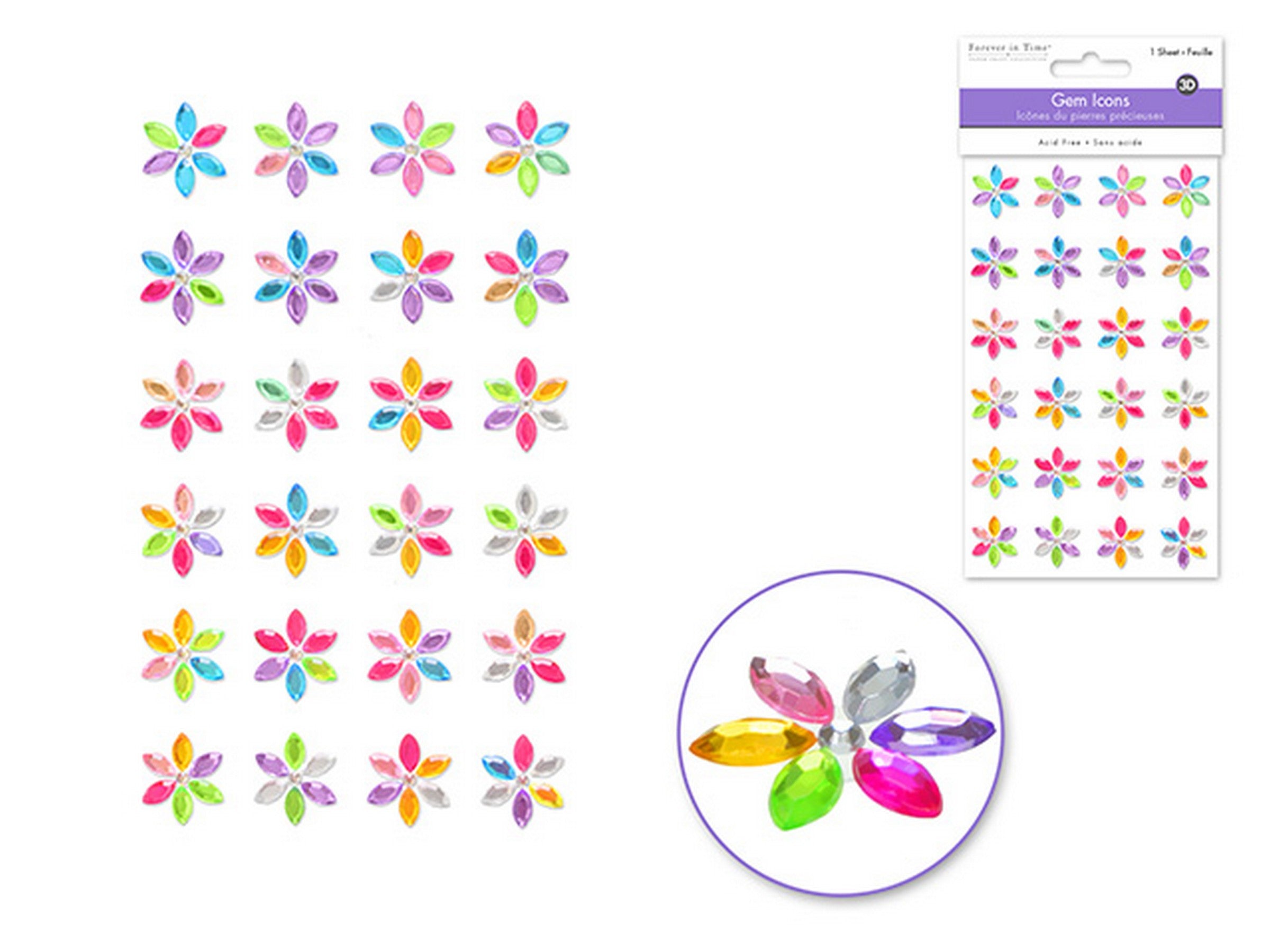Forever in Time Gem Icon Stickers Daisy Dazzle 6.25x3.5in sheet