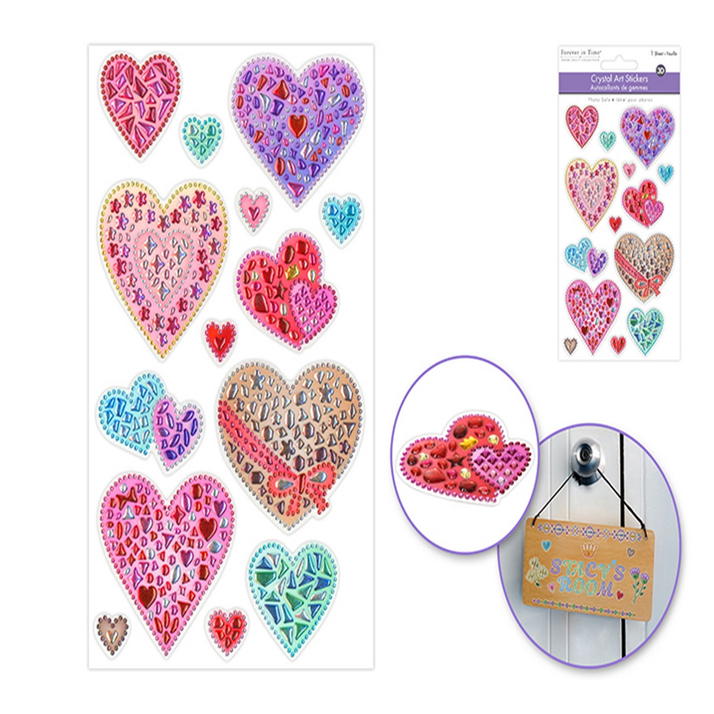 Forever in Time Crystal Art Stickers - Heart 3.9x6.3in