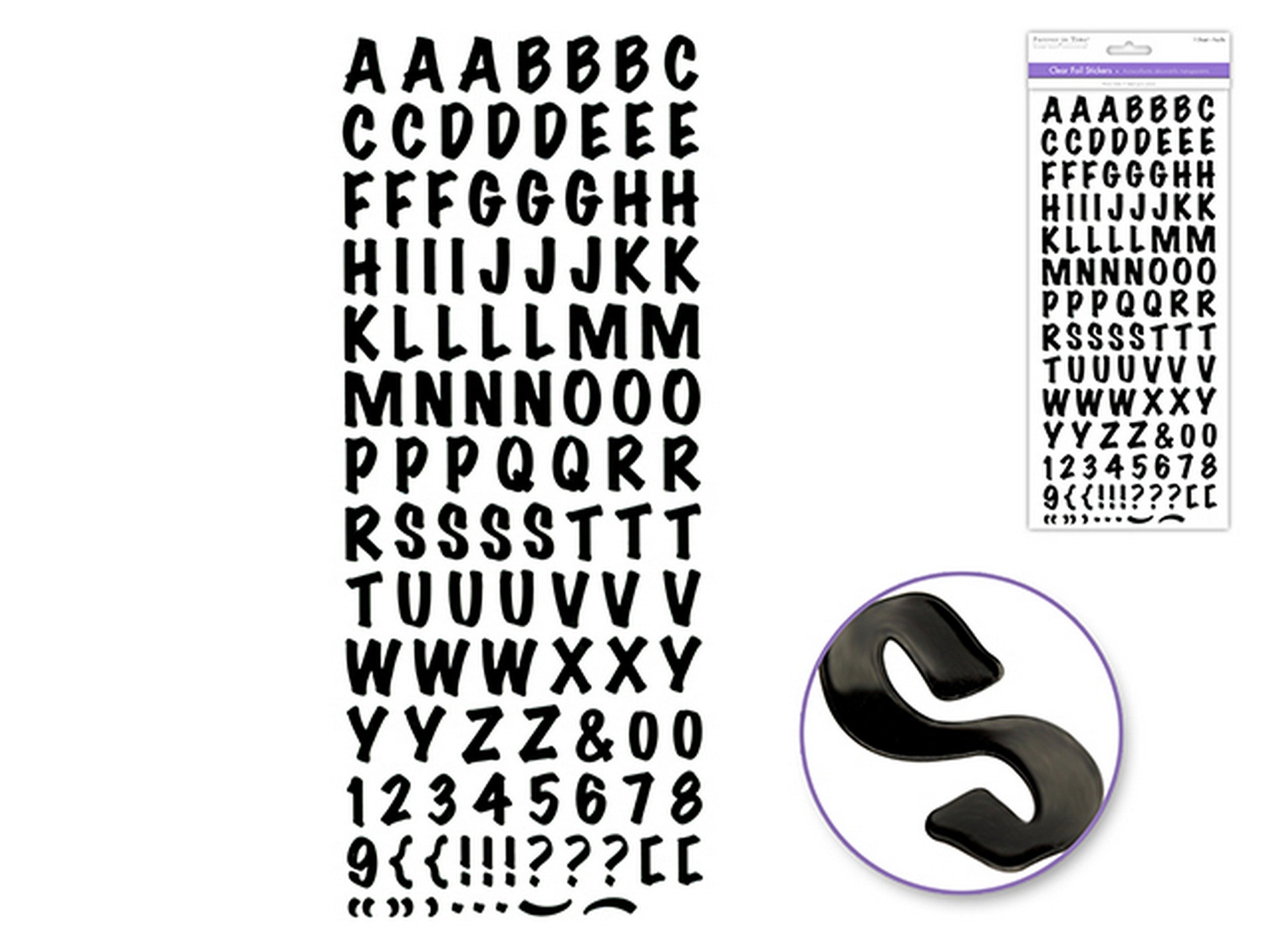 Forever in Time Clear Foil Stickers Black Caps Font 12x5in sheet