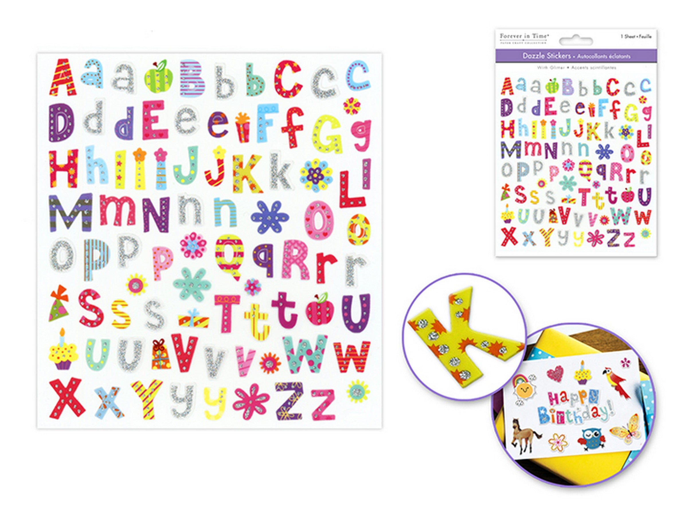 Forever in Time Dazzle Effect Stickers - Alpha Fun 6x6.5in