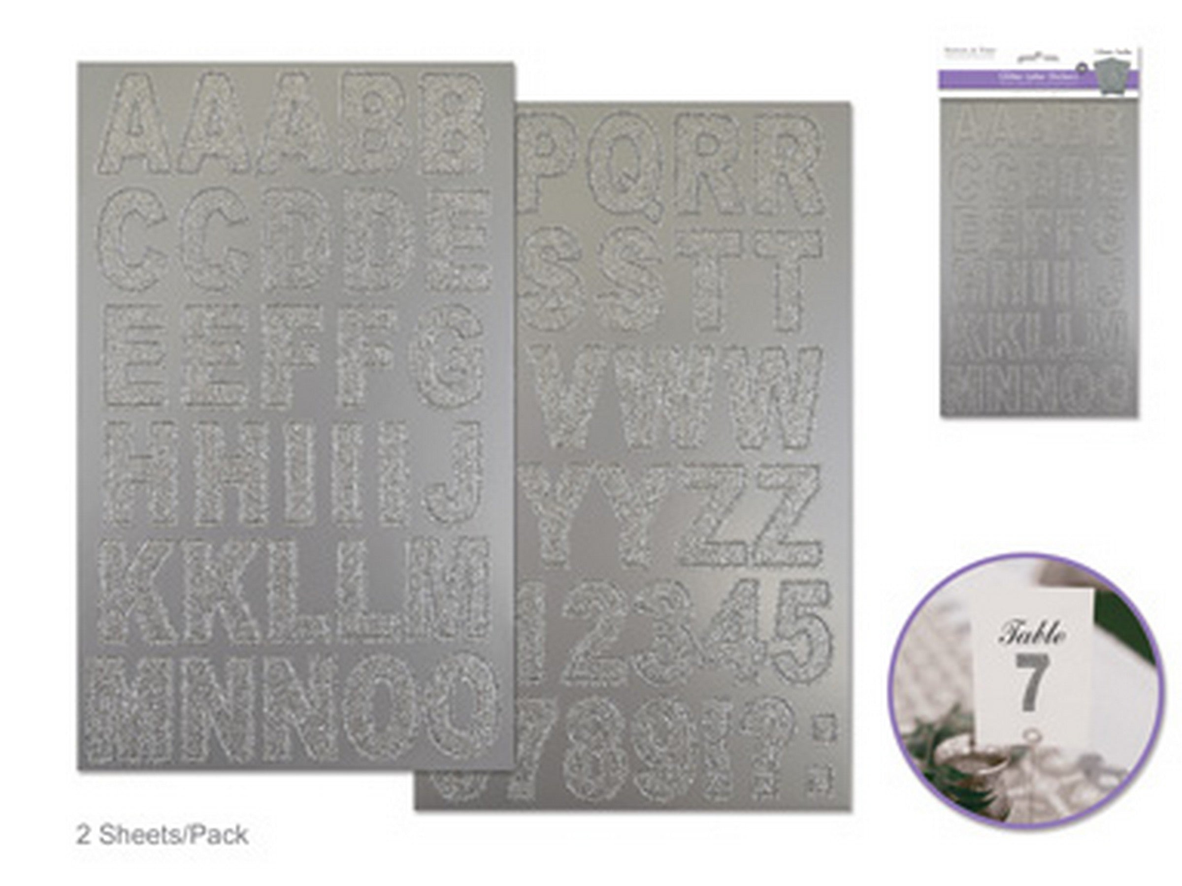 Forever in Time Glitter Letter Stickers Chipboard Silver 1.38in letter