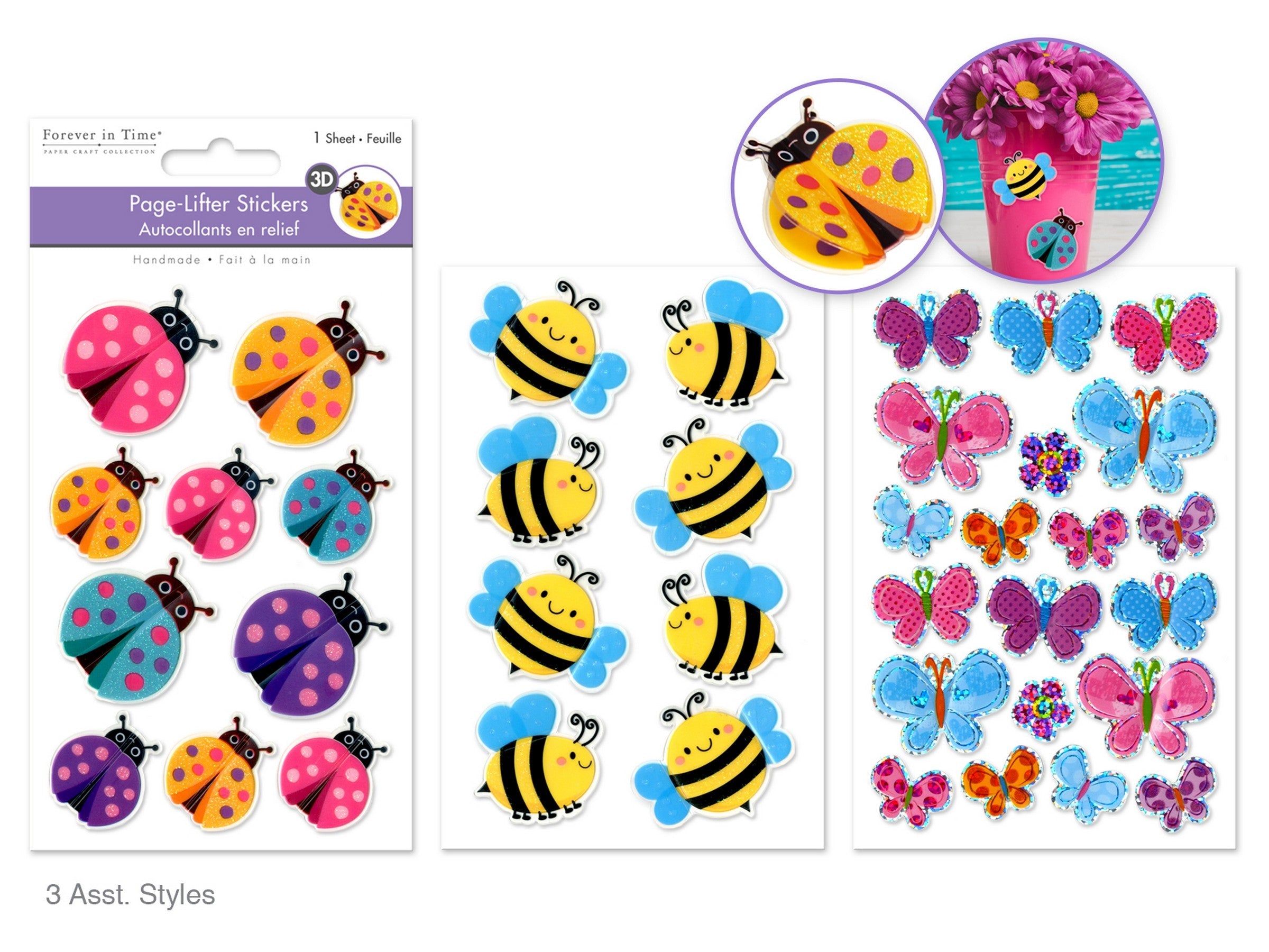 Forever in Time Handmade 3D Page-Lifters Stickers - Flying Friends VRT