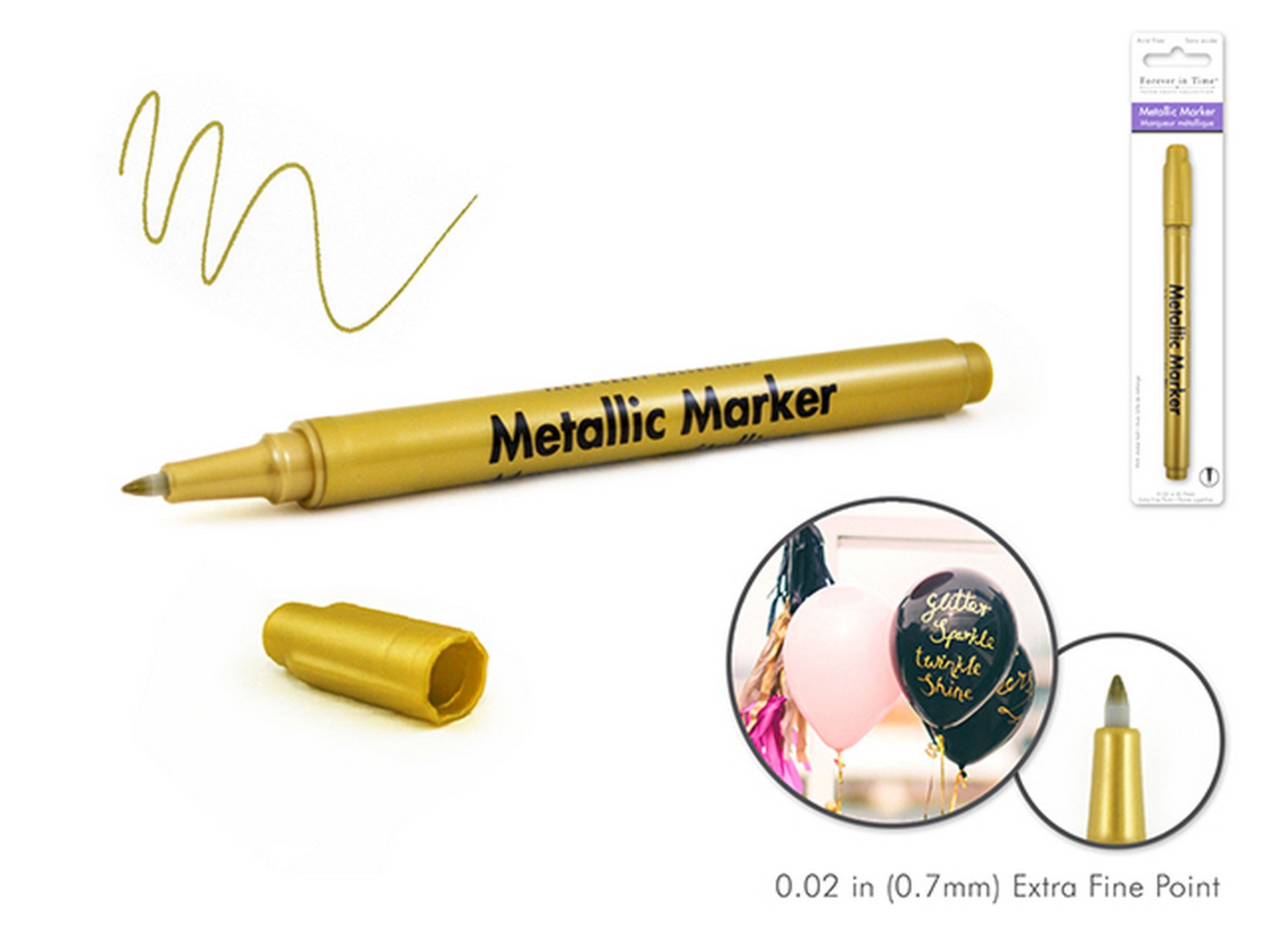Forever in Time Gold Metallic Permament Marker 0.7mm Point