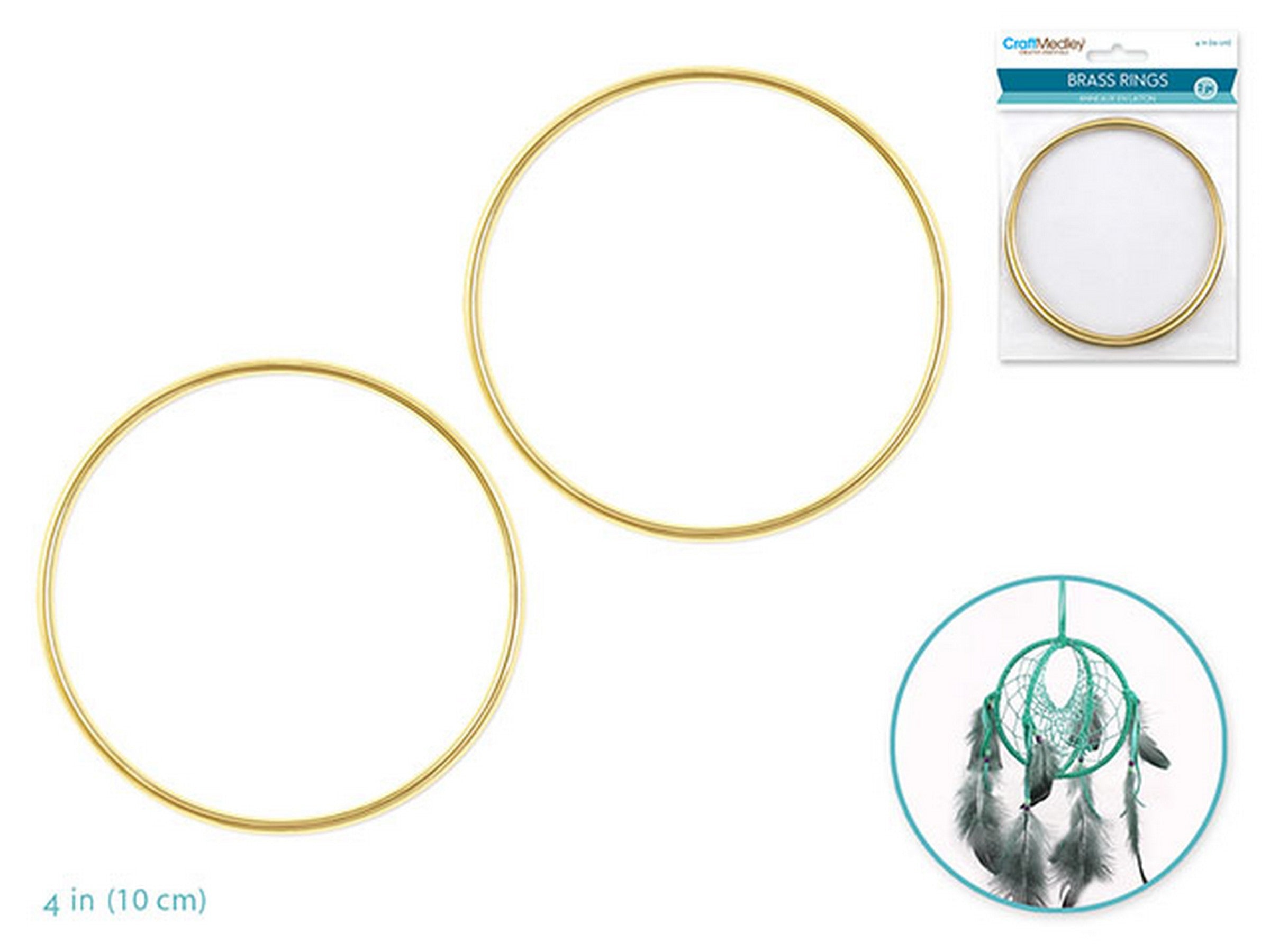 Craft Medley 2 Brass Rings 4in