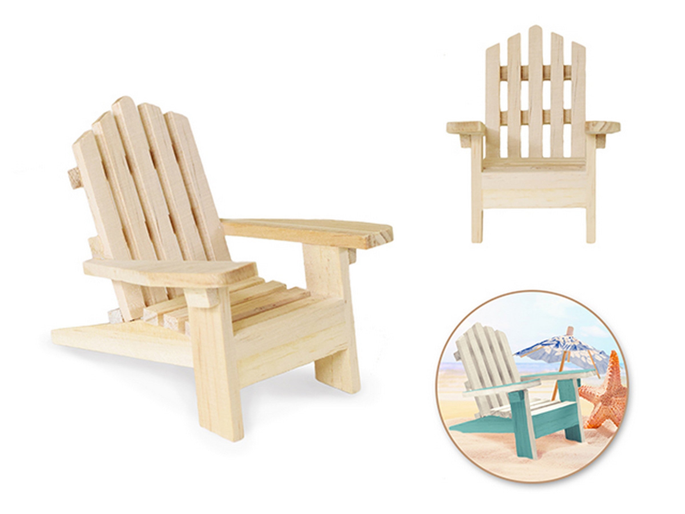 Wooden Chair Unpainted 4.6x3.5x3.75in