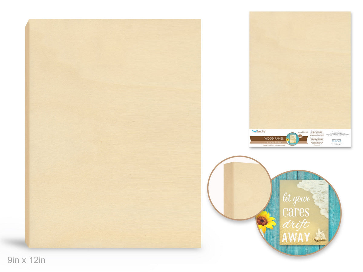 Craft Medley Wooden Panel Unpainted 9x12in
