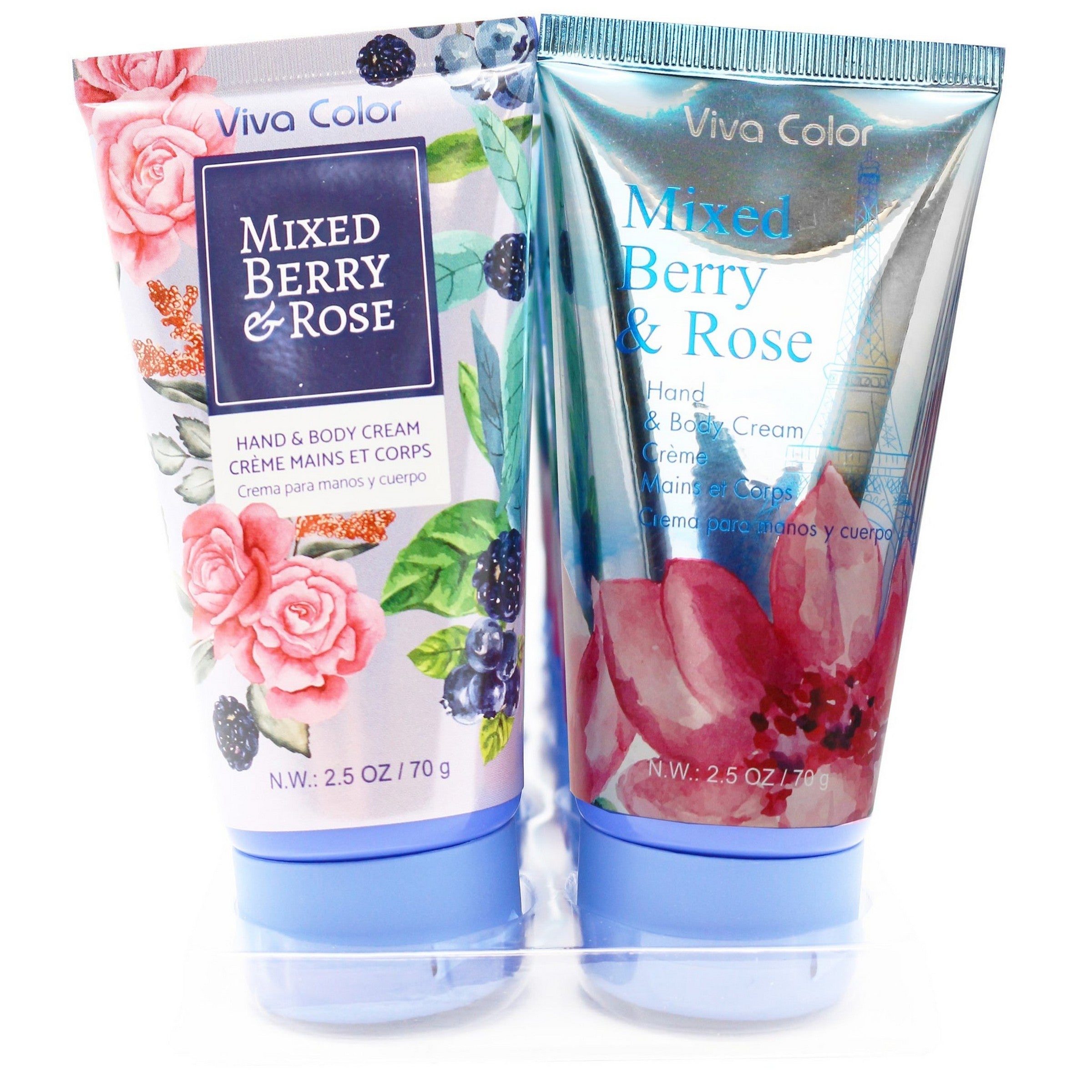 Viva Color Hand and Body Cream - Mixed Berry and Rose - Sold Separately 2.5oz (70g)  VRT