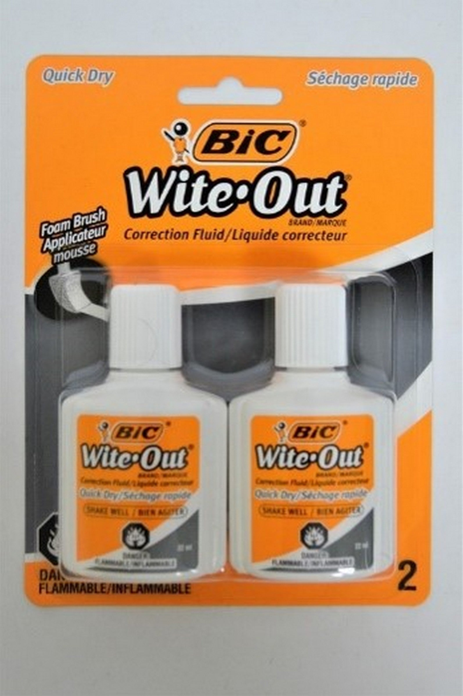 Bic Wite-Out 2 Bottles White Correction Fluid 22ml each