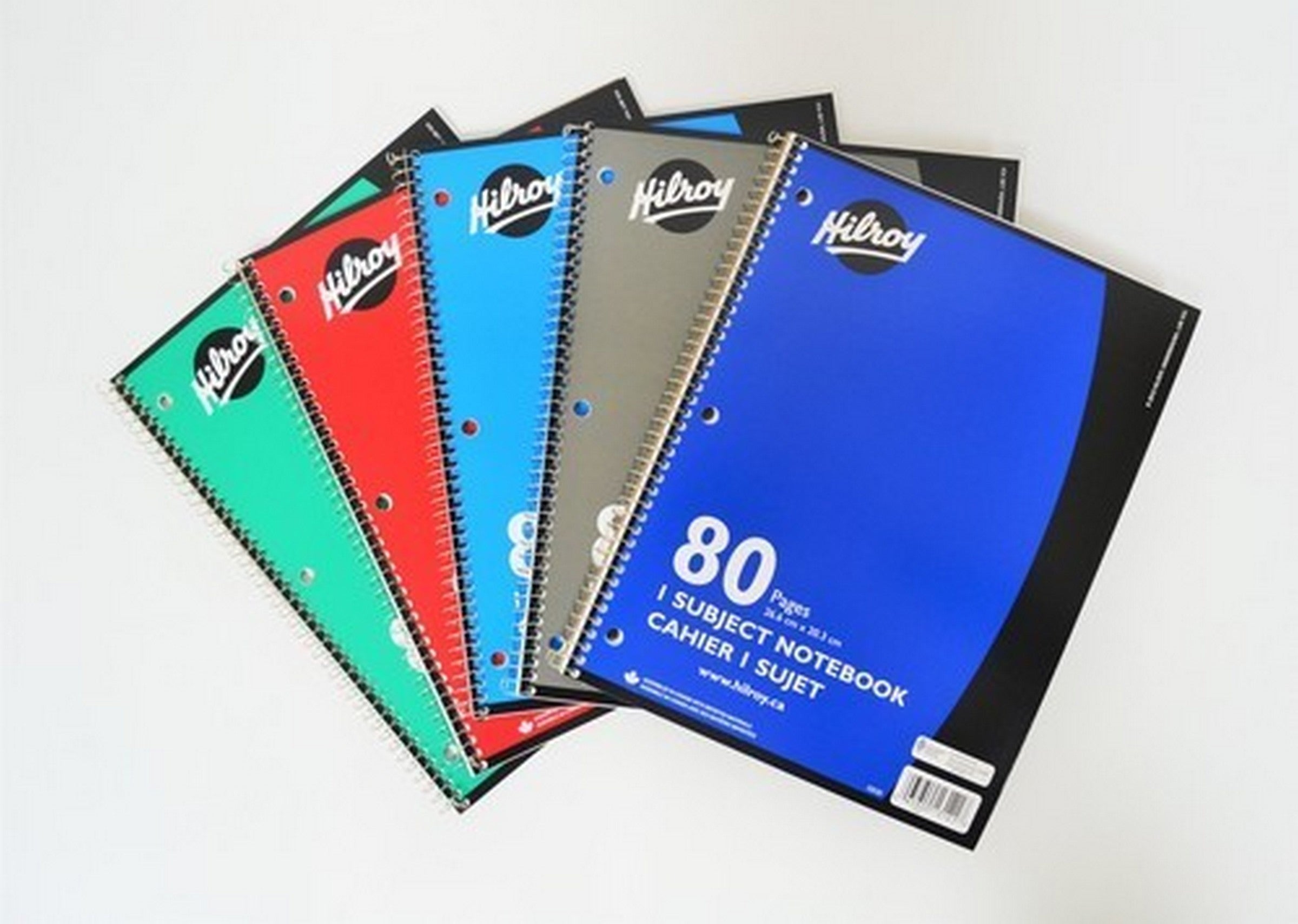 Hilroy Spiral Notebook 80 Lined Pages 8x10.5in VRT