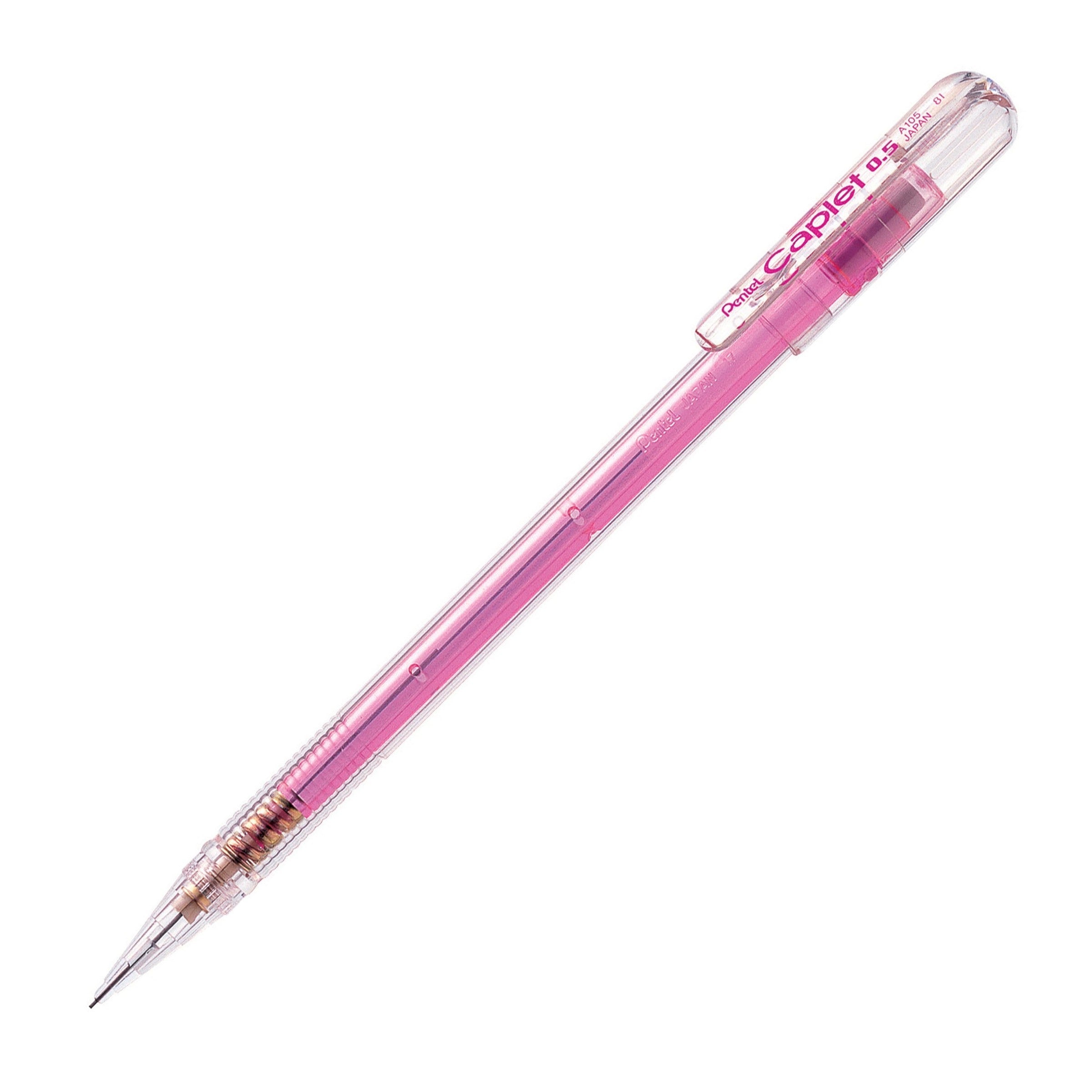 Pentel Caplet Mechanical Pencil - Pink Transparent Barrel 0.5mm
