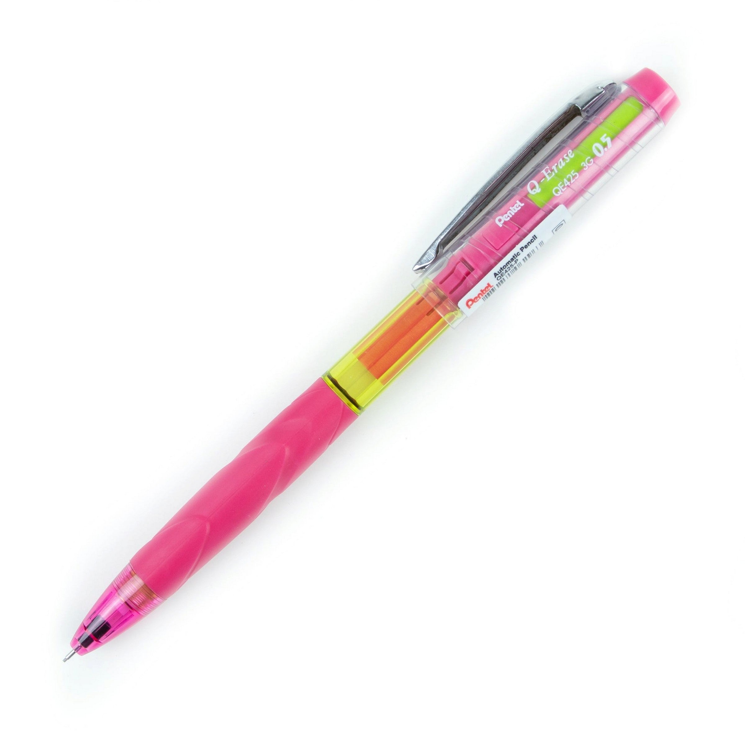 Pentel Q-Erase Pink Barrel Mechanical Pencil 0.5mm