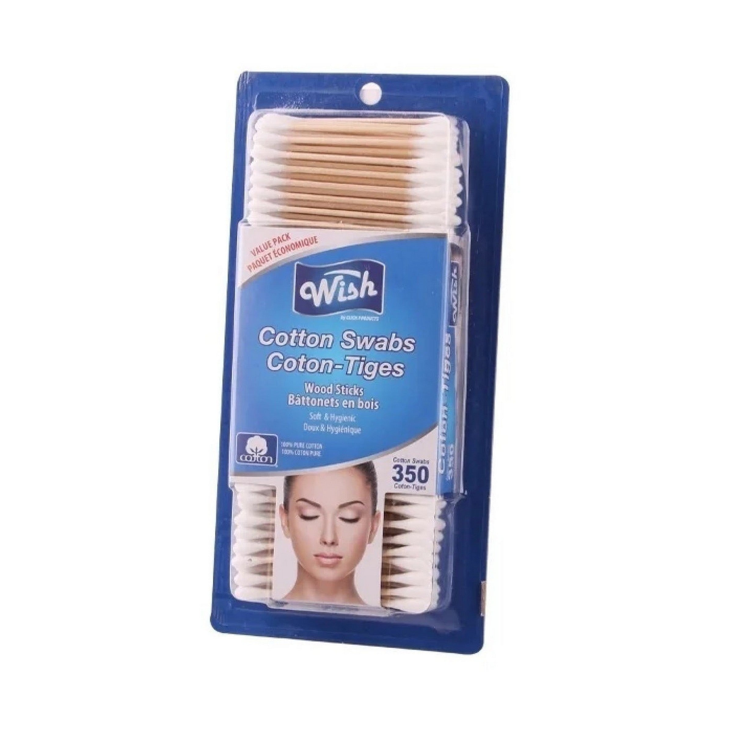 Wish 350 Cotton Swabs - Wood Sticks 3in