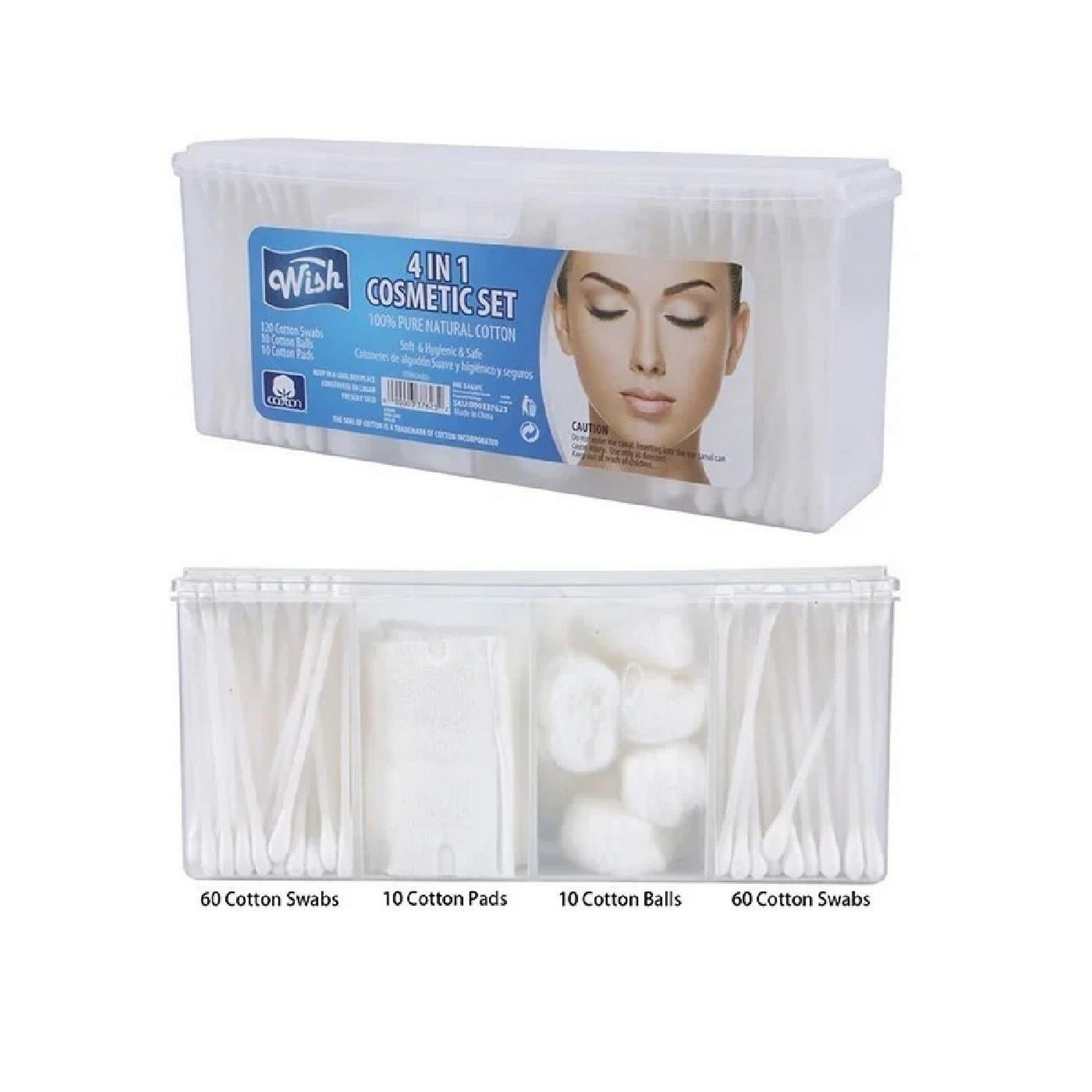 Wish 4 in 1 Cosmetic Set in Plastic Case 140pcs 7x3x1.7in casing