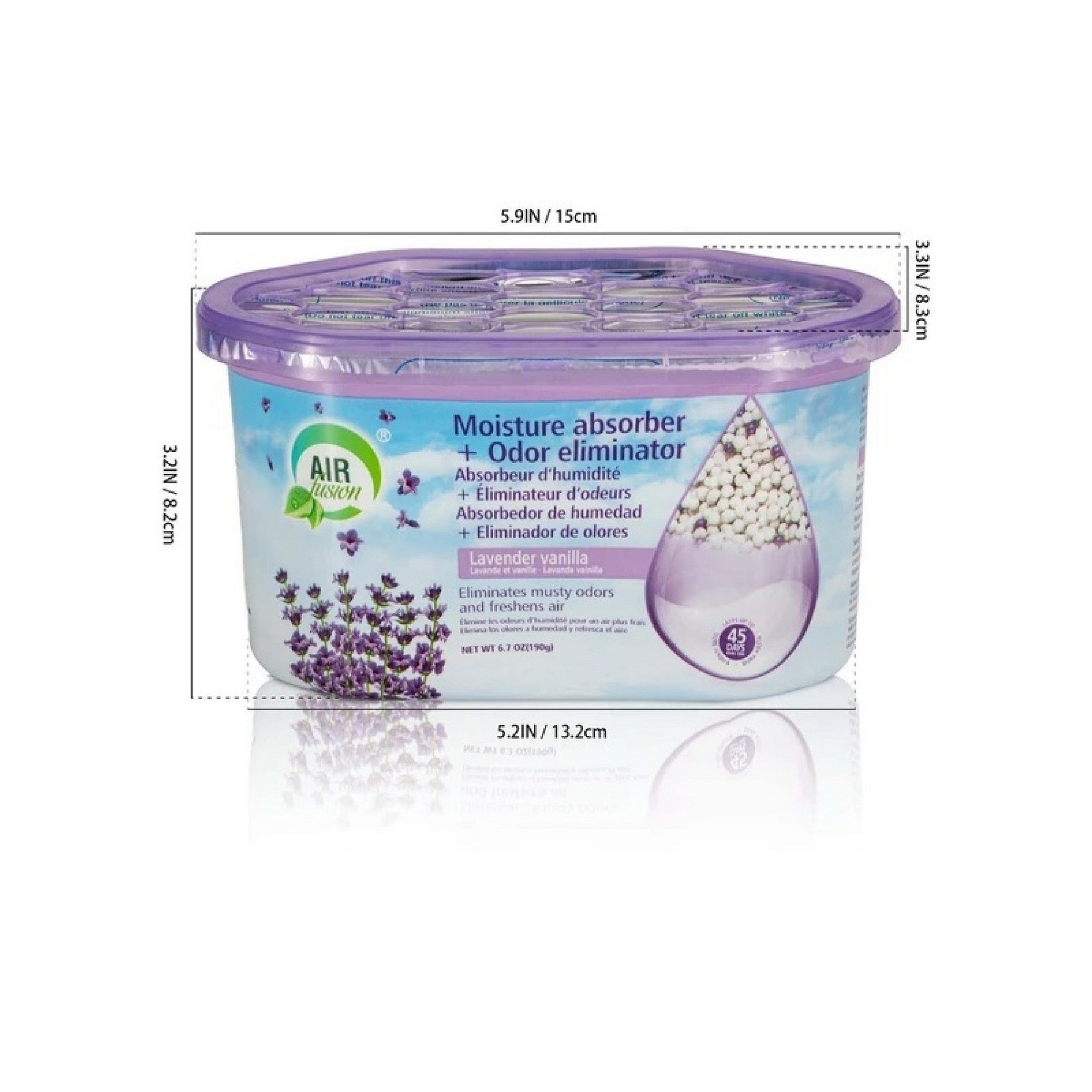 Air Fusion Moisture Absorbor+Odor Eliminator - Lavender Vanilla 6.7oz