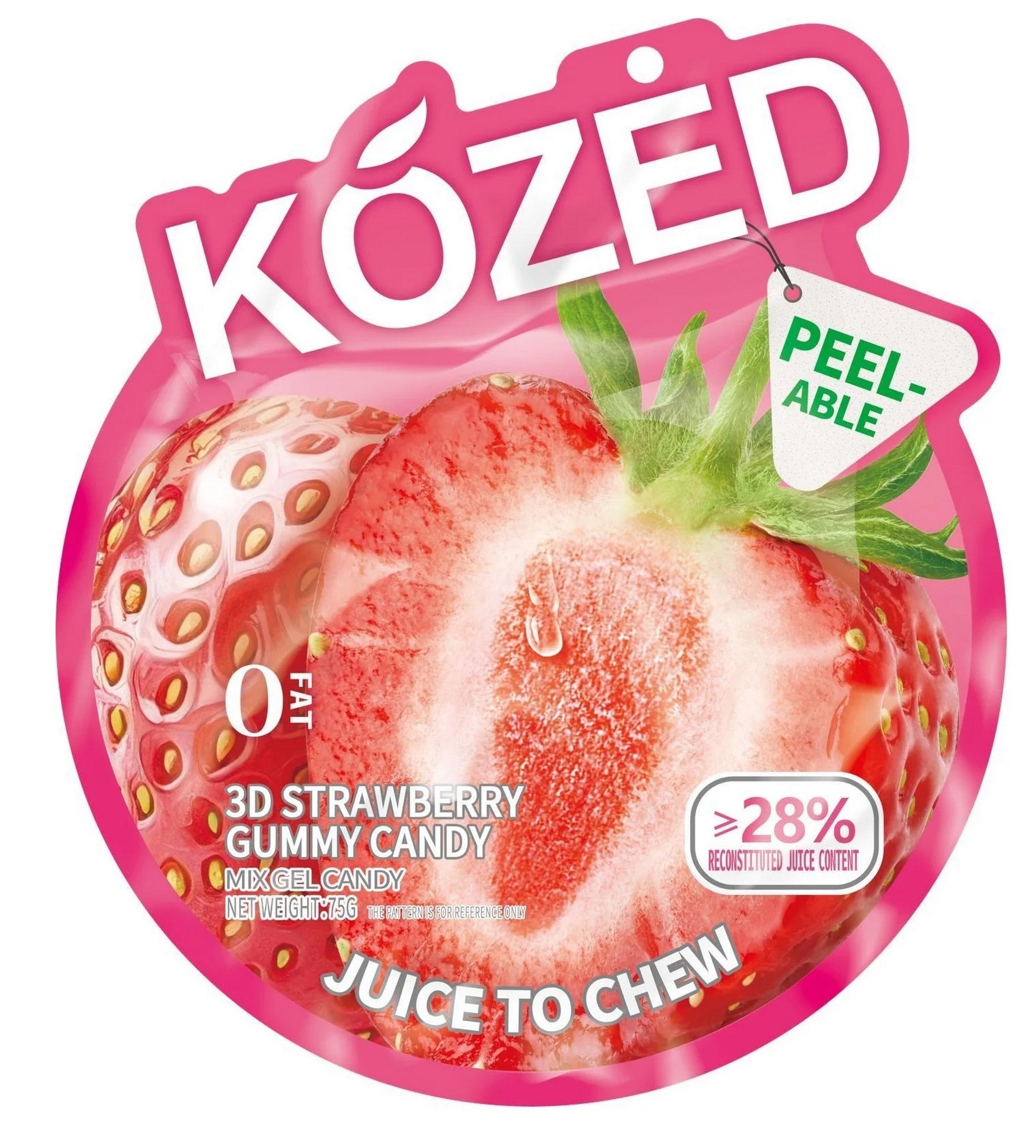 Kozed Peelable Gummy Candy - Strawberry 75g