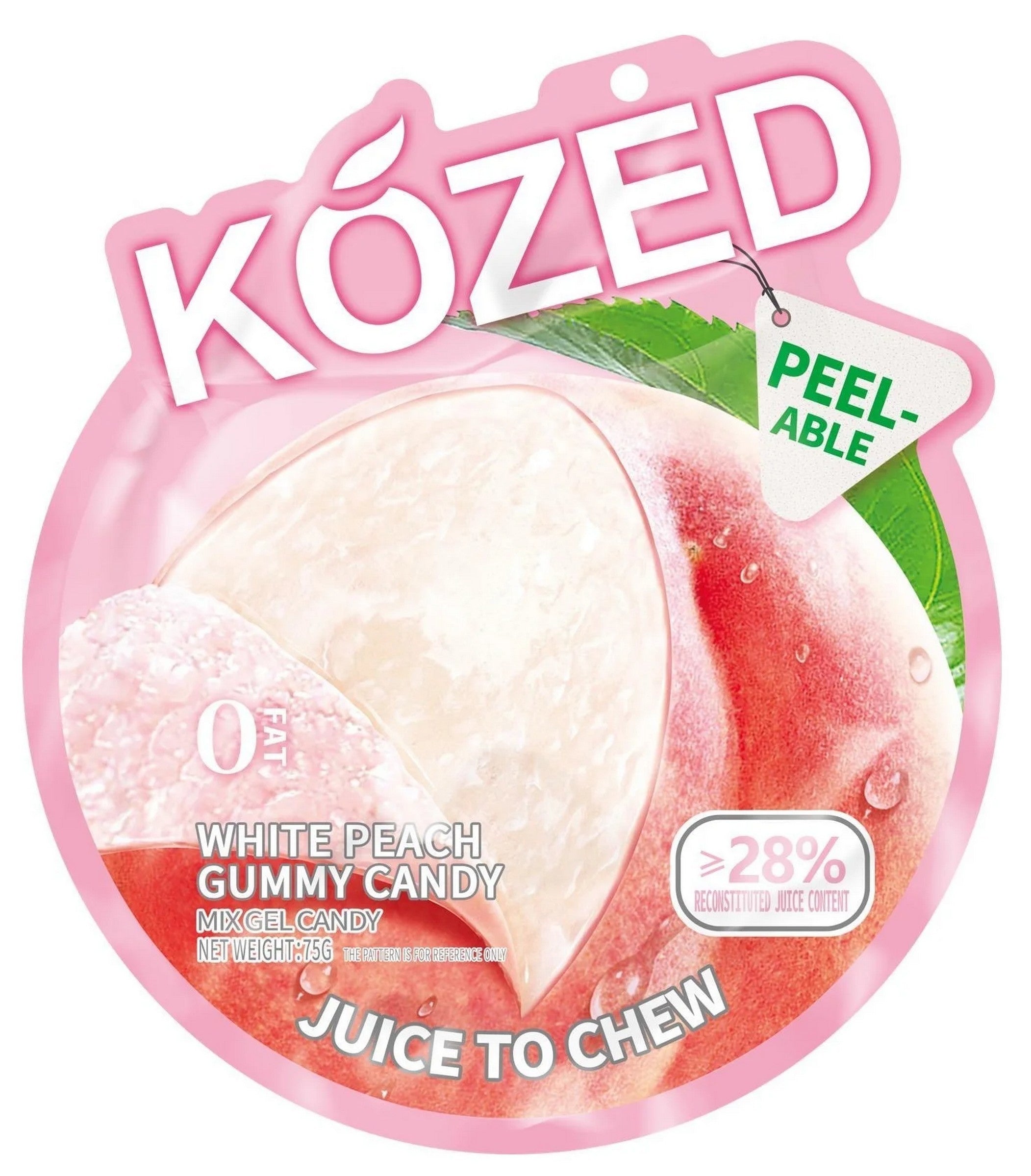 Kozed Peelable Gummy Candy - White Peach 75g